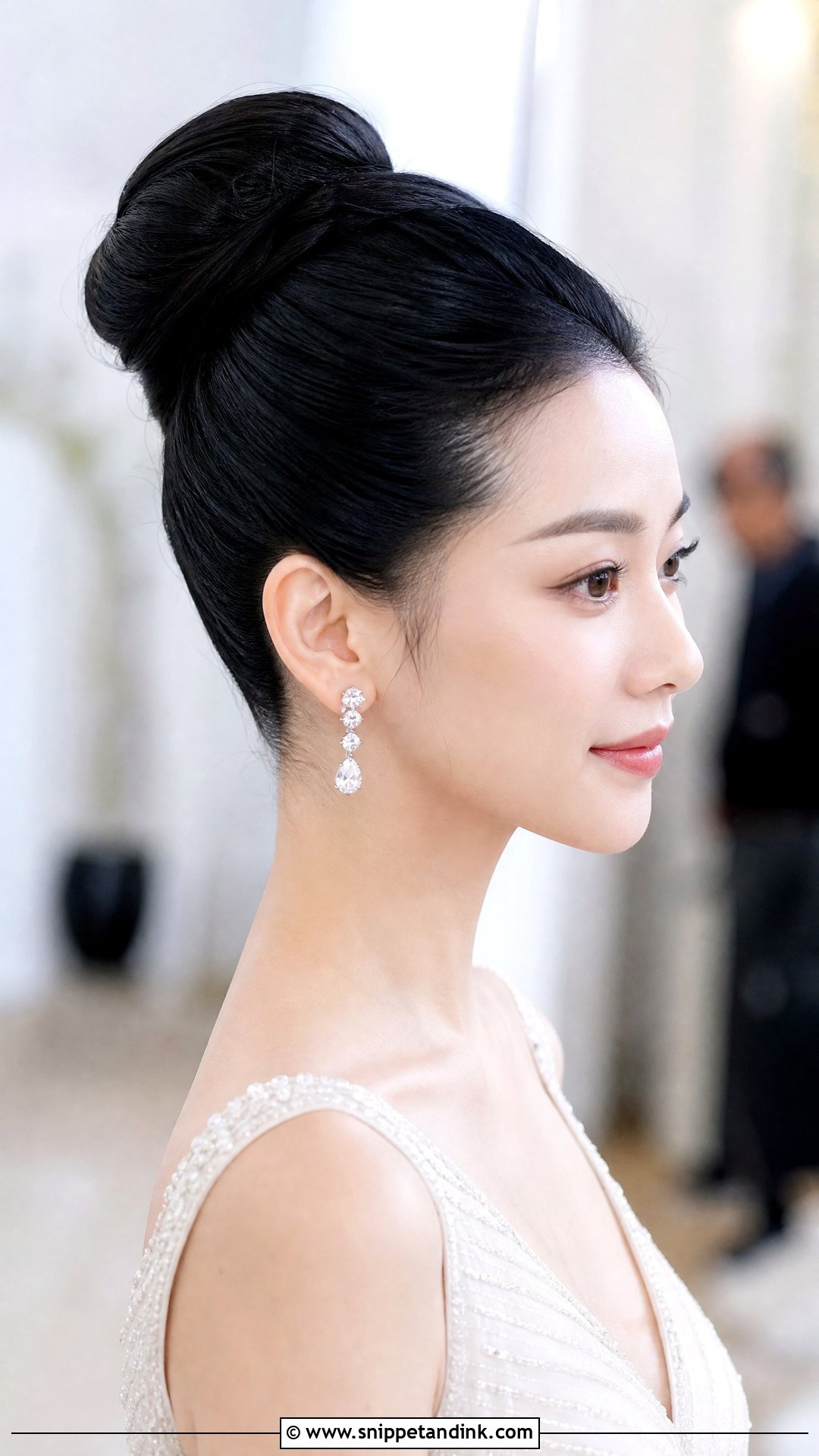 Sleek High Bun Blowout - Snippet and Ink - 30 Bridal Blowout Hair Ideas
