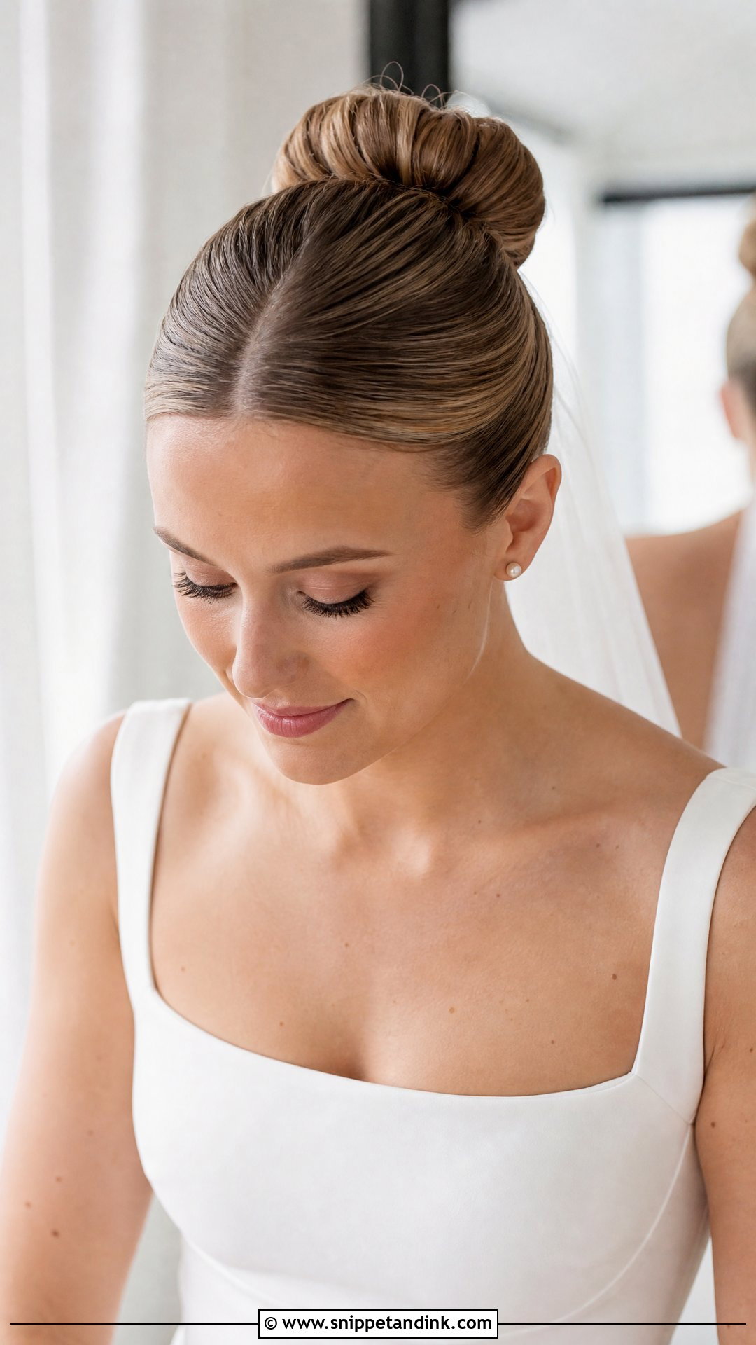 Sleek High Bun Bride Hair - Snippet and Ink - 15 Classy Bride Hair Ideas