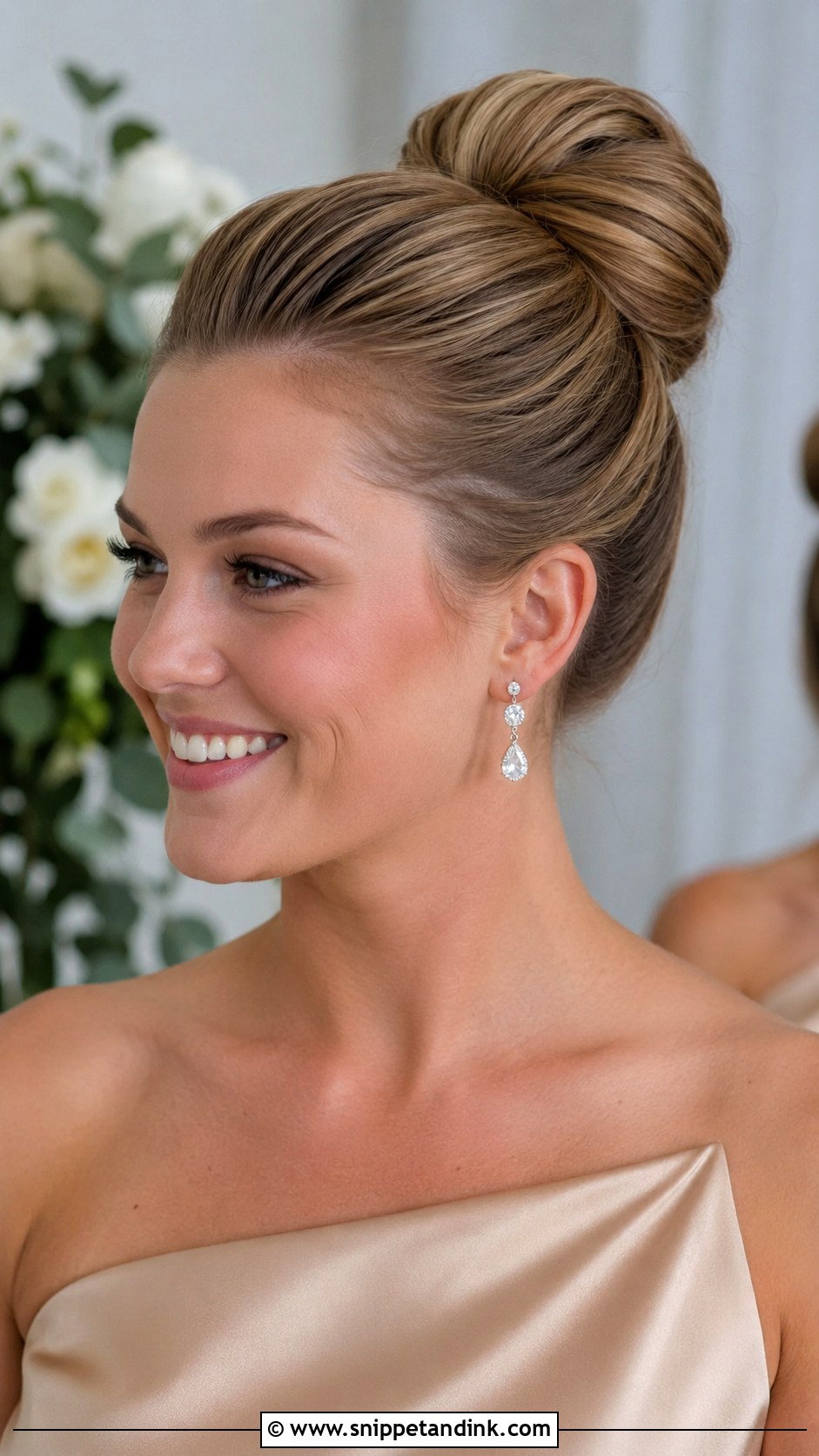 Sleek High Bun Bridesmaid Hairstyle - Snippet and Ink - 20 Bridesmaid Hairstyles High Bun