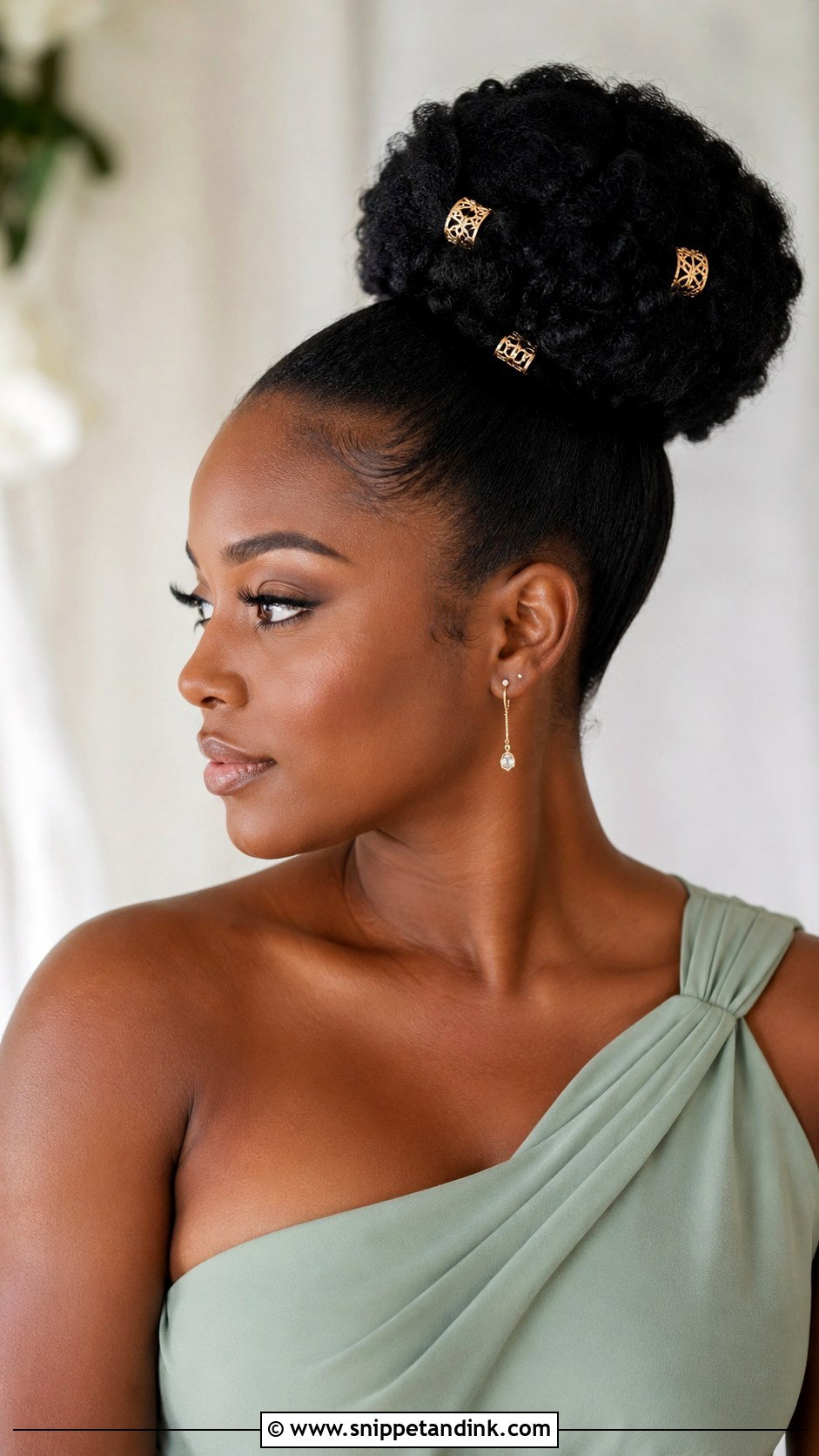 Sleek High Bun For Black Bridesmaid - Snippet and Ink - 20 Bridesmaid Hairstyles Black Hair