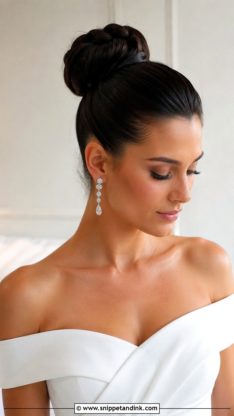 Sleek High Bun For Brides - Snippet and Ink - 25 Bride Bun Hairstyles