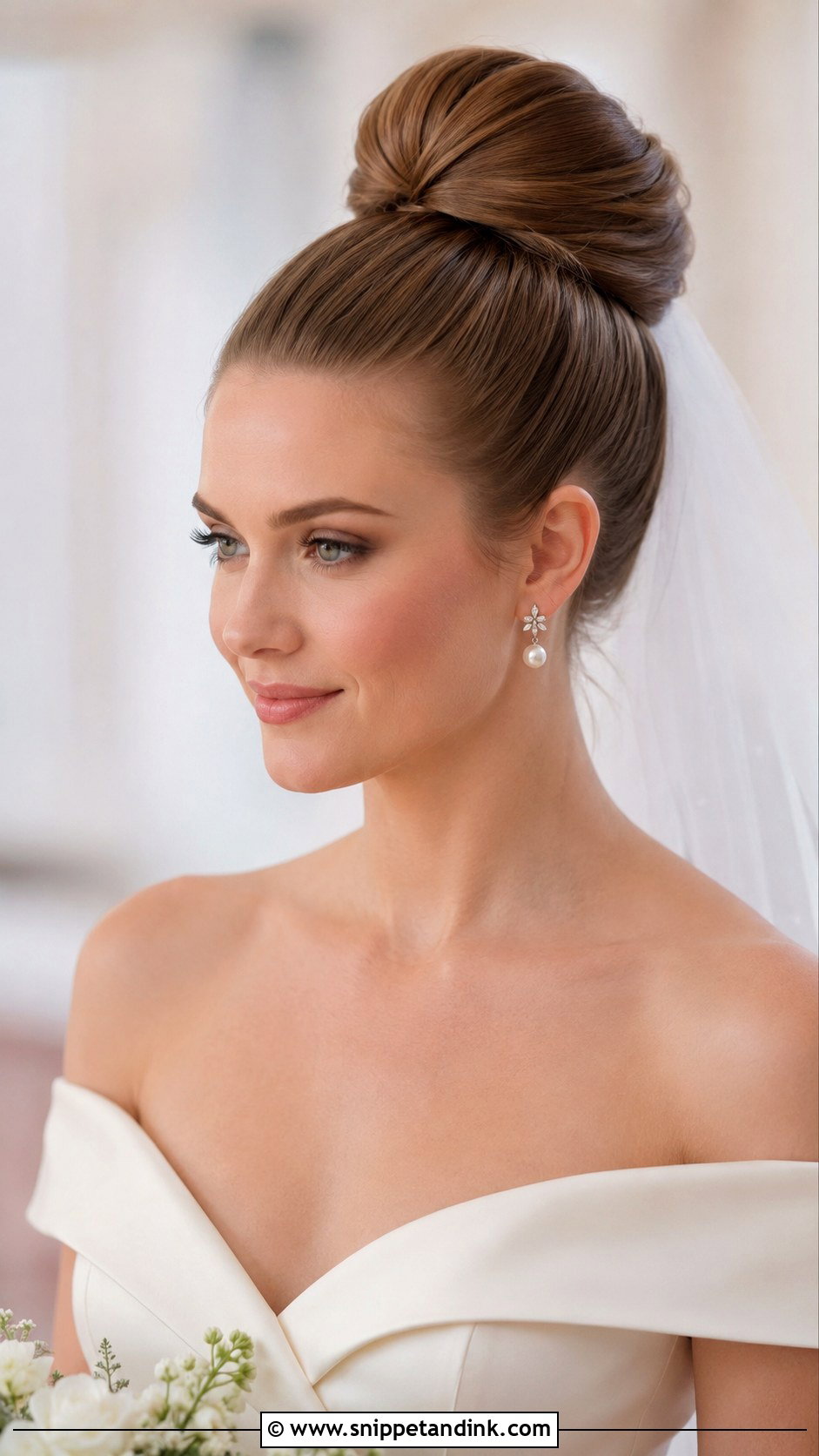 Sleek High Bun Wedding Hair - Snippet and Ink - 15 Slick Wedding Hairstyles