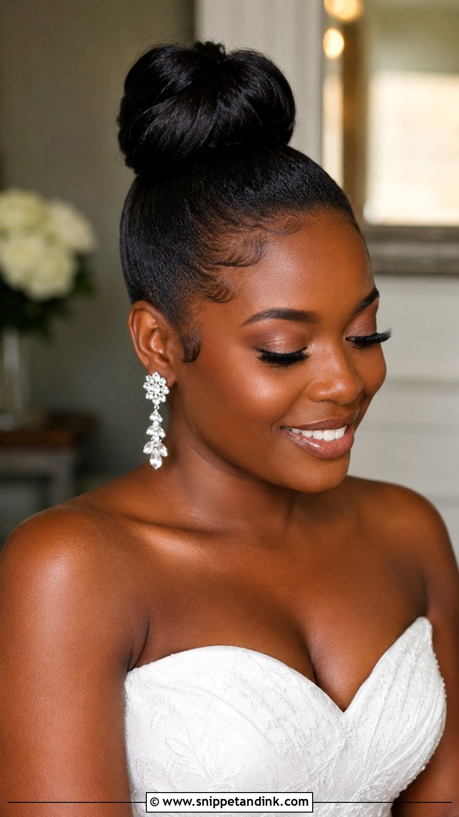 Sleek High Bun Wedding Hair For Black Women - Snippet and Ink - 15 Wedding Hair Updo Black Women Ideas