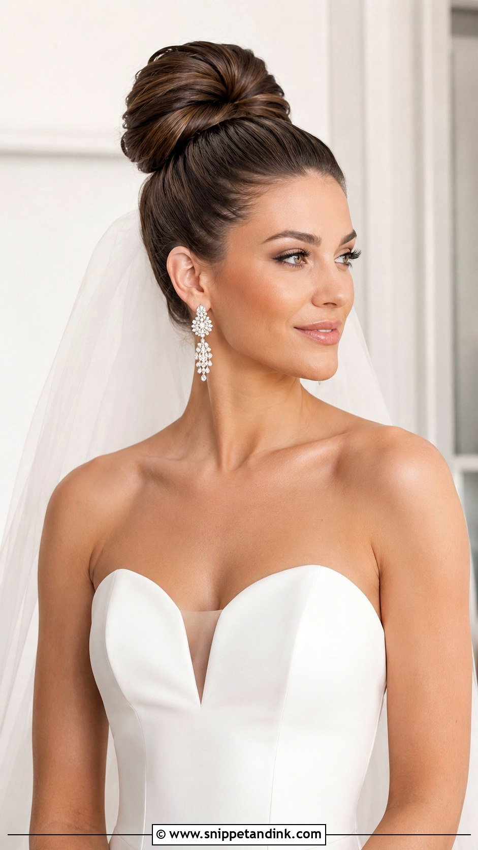Sleek High Bun Wedding Style - Snippet and Ink - 20 Bride Hair Styles 2024