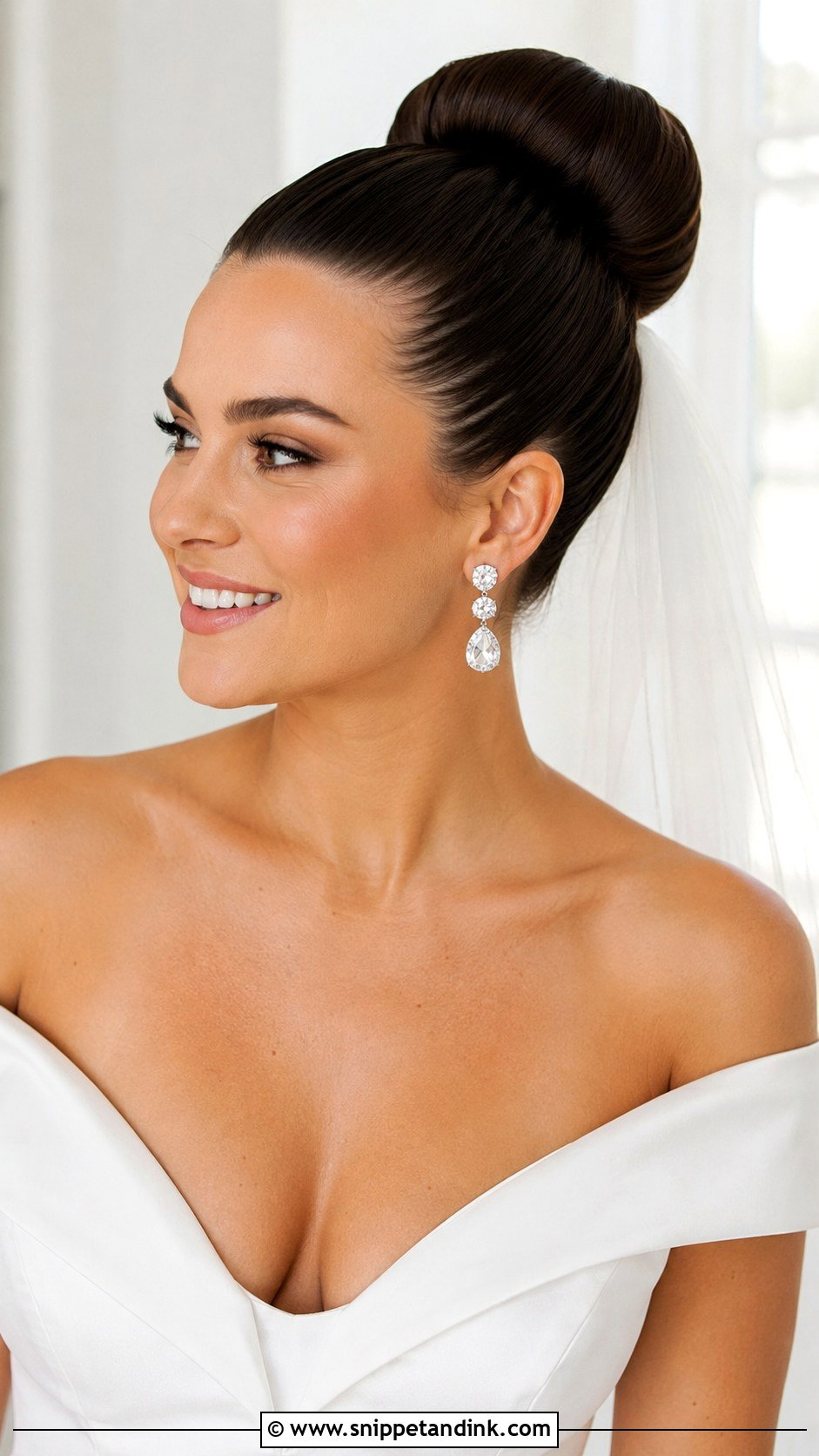 Sleek High Bun Wedding Updo - Snippet and Ink - 20 Wedding Updo Tutorial Ideas