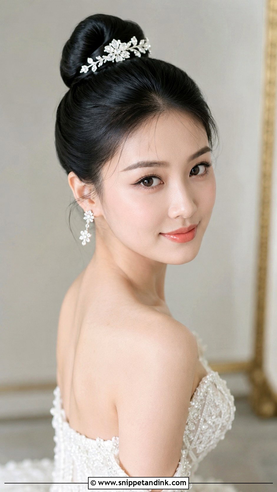 Sleek High Bun With Hand Tied Extensions - Snippet and Ink - 20 Wedding Hair Extensions