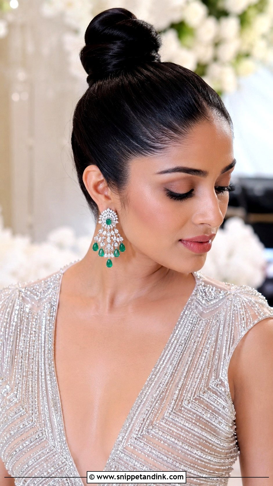 Sleek High Bun for Reception - Snippet and Ink - 20 Pre Wedding Hairstyles