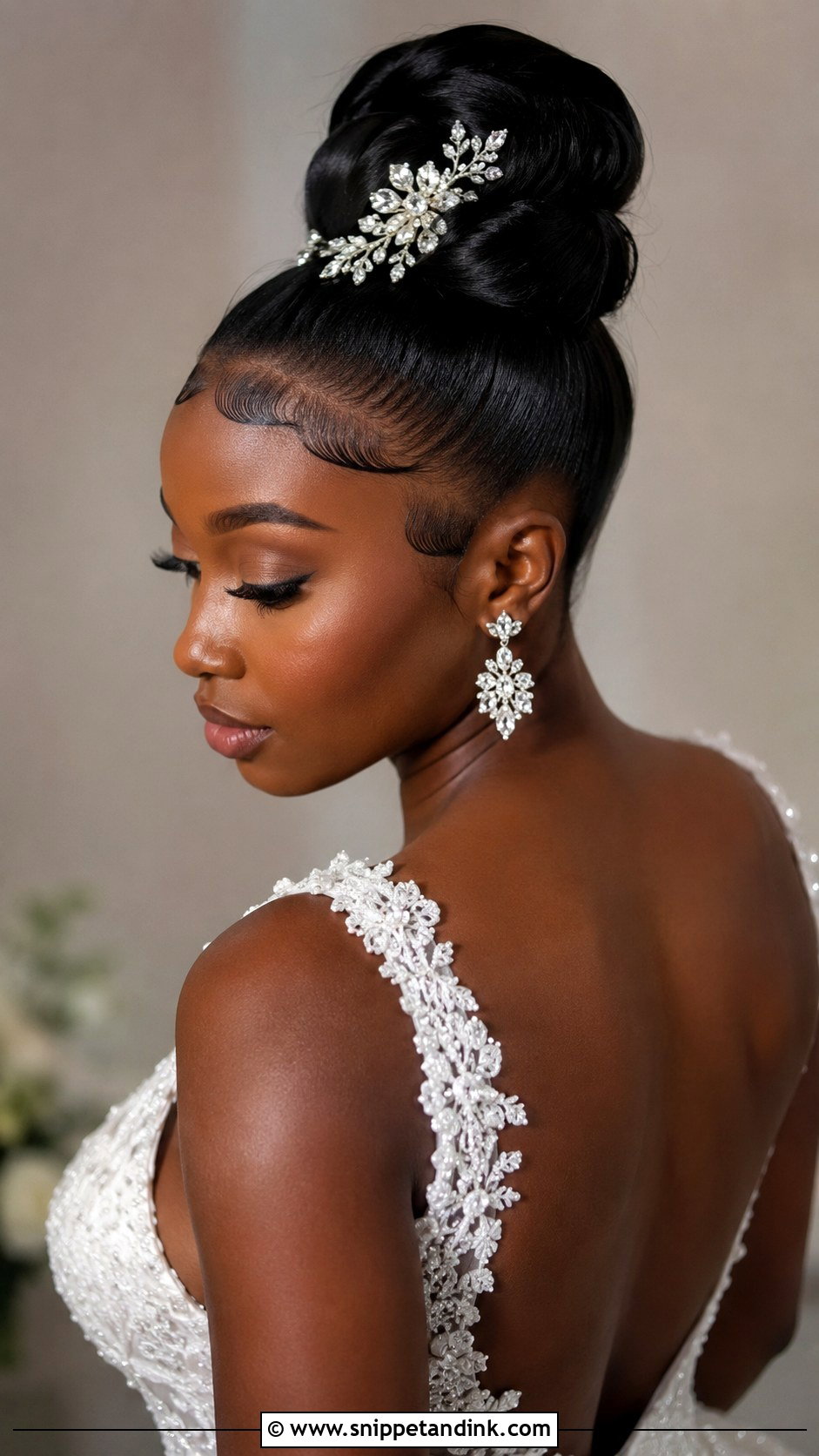 Sleek High Bun with Edges - Snippet and Ink - 25 Black Wedding Hairstyles for Bride