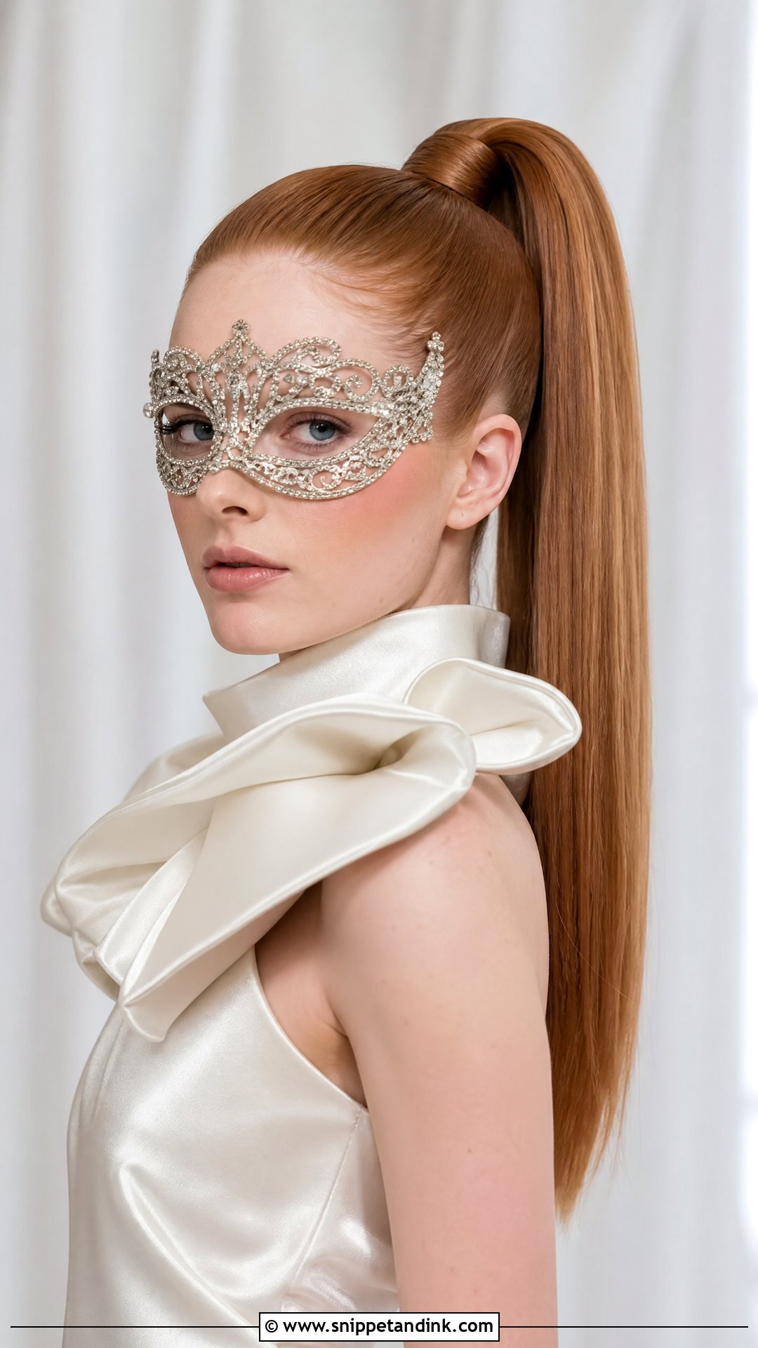 Sleek High Ponytail - Snippet and Ink - 20 Hairstyles for Masquerade Ball