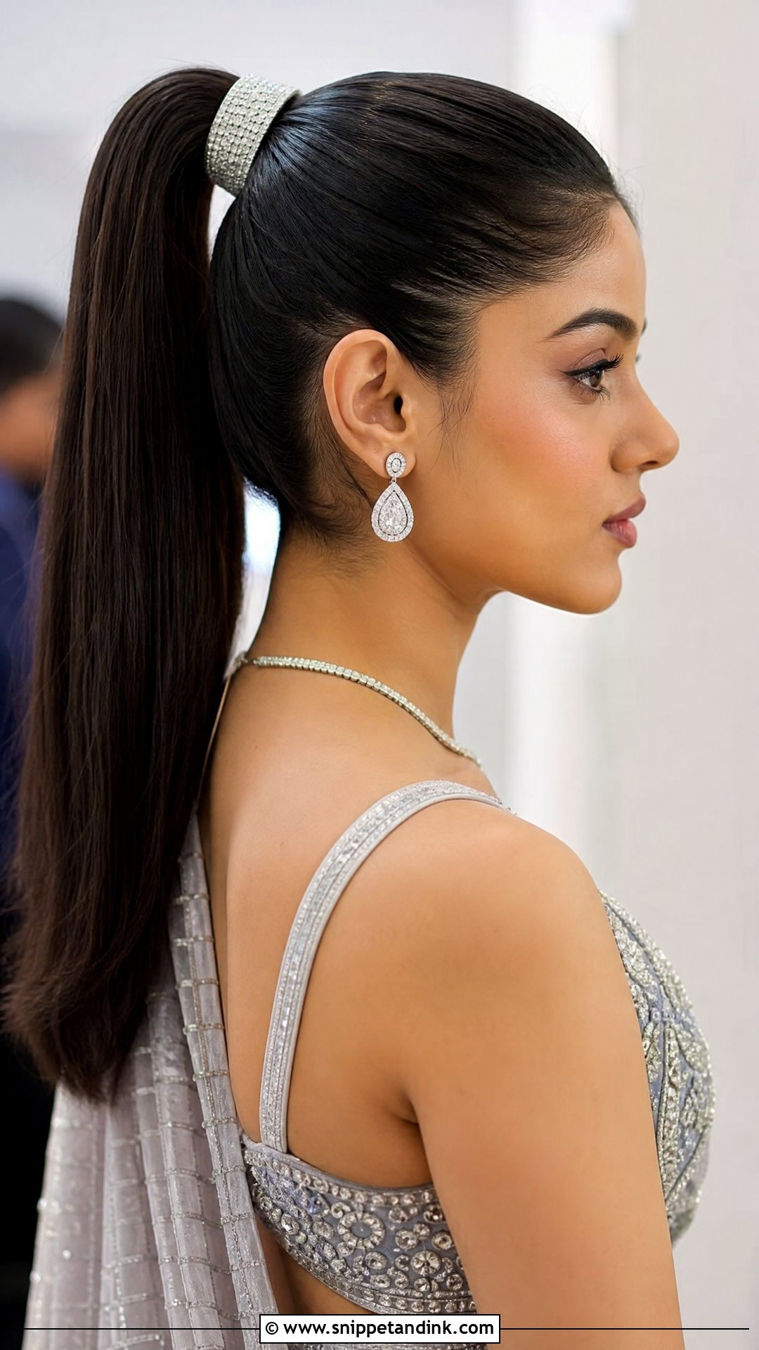 Sleek High Ponytail - Snippet and Ink - 20 Indian Hairstyles for Wedding Guest