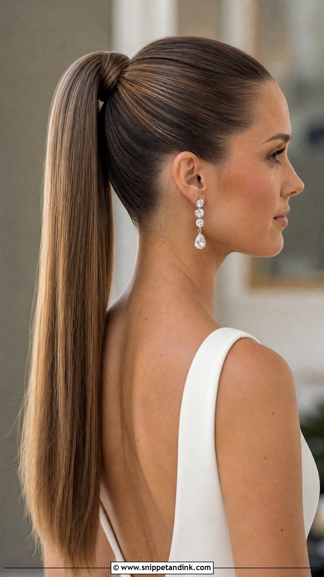 Sleek High Ponytail - Snippet and Ink - 20 Timeless Wedding Hairstyles