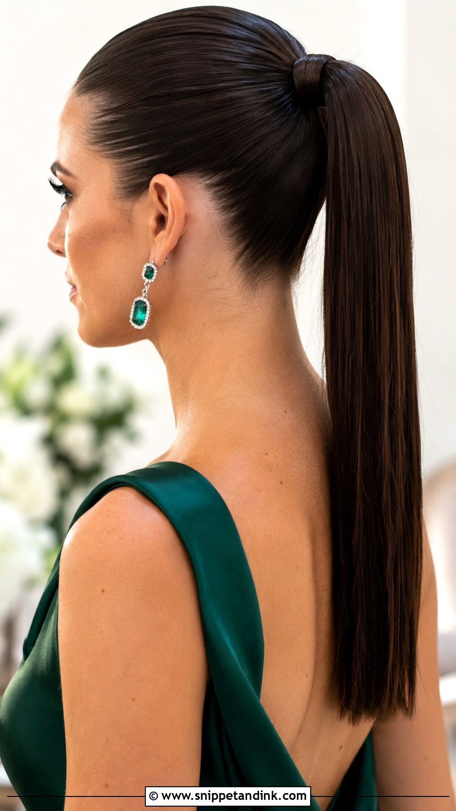 Sleek High Ponytail - Snippet and Ink - 20 Wedding Party Hair Ideas