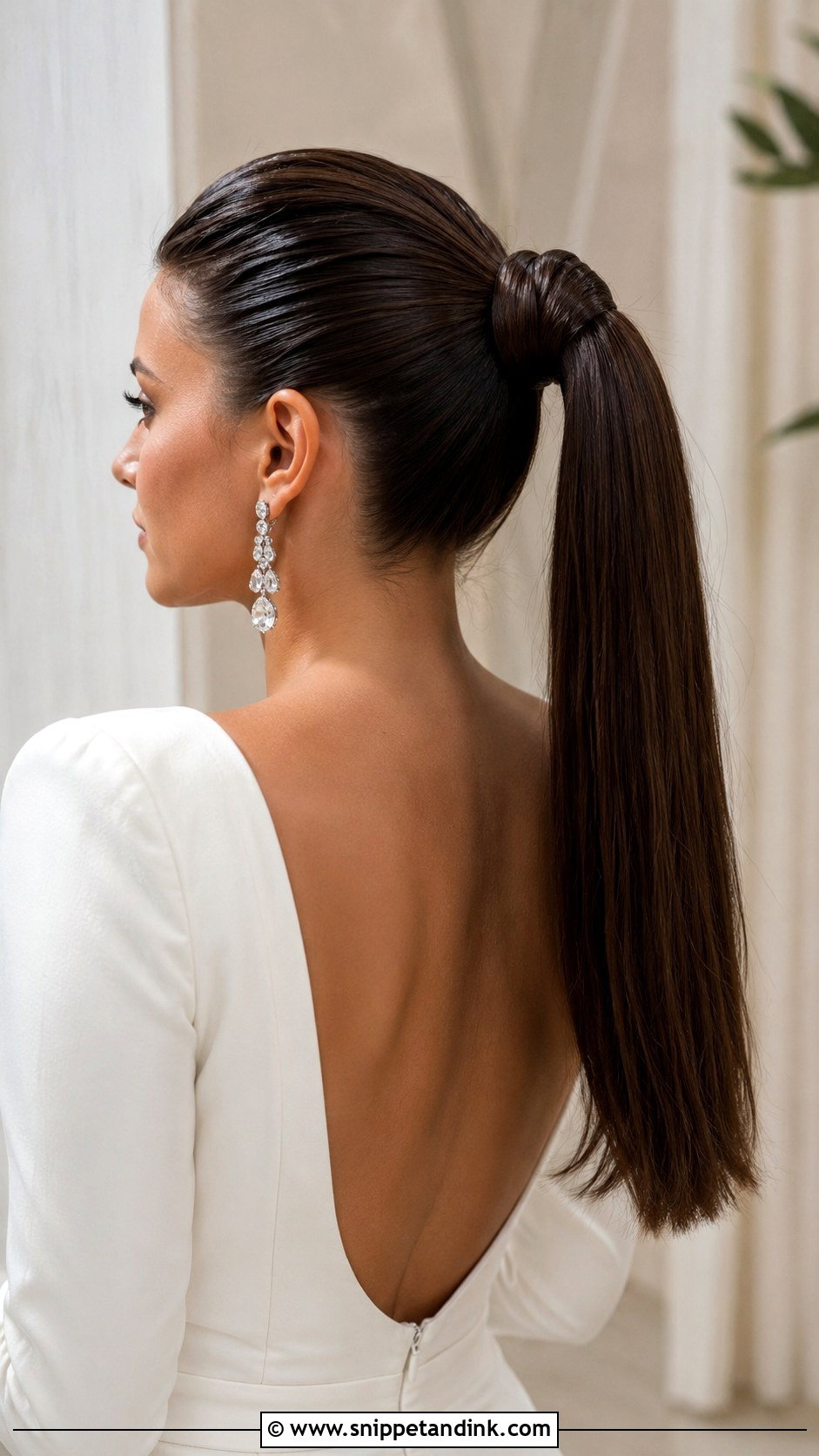 Sleek High Ponytail - Snippet and Ink - 20 Wedding Party Hairstyles for Long Hair