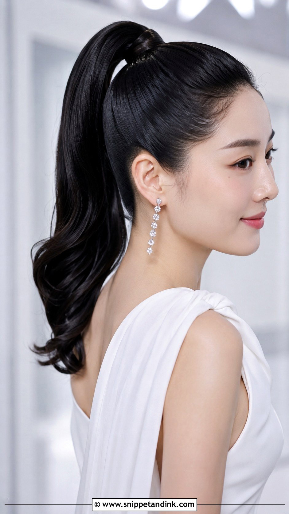 Sleek High Ponytail - Snippet and Ink - 25 Asian Bridal Hair Ideas