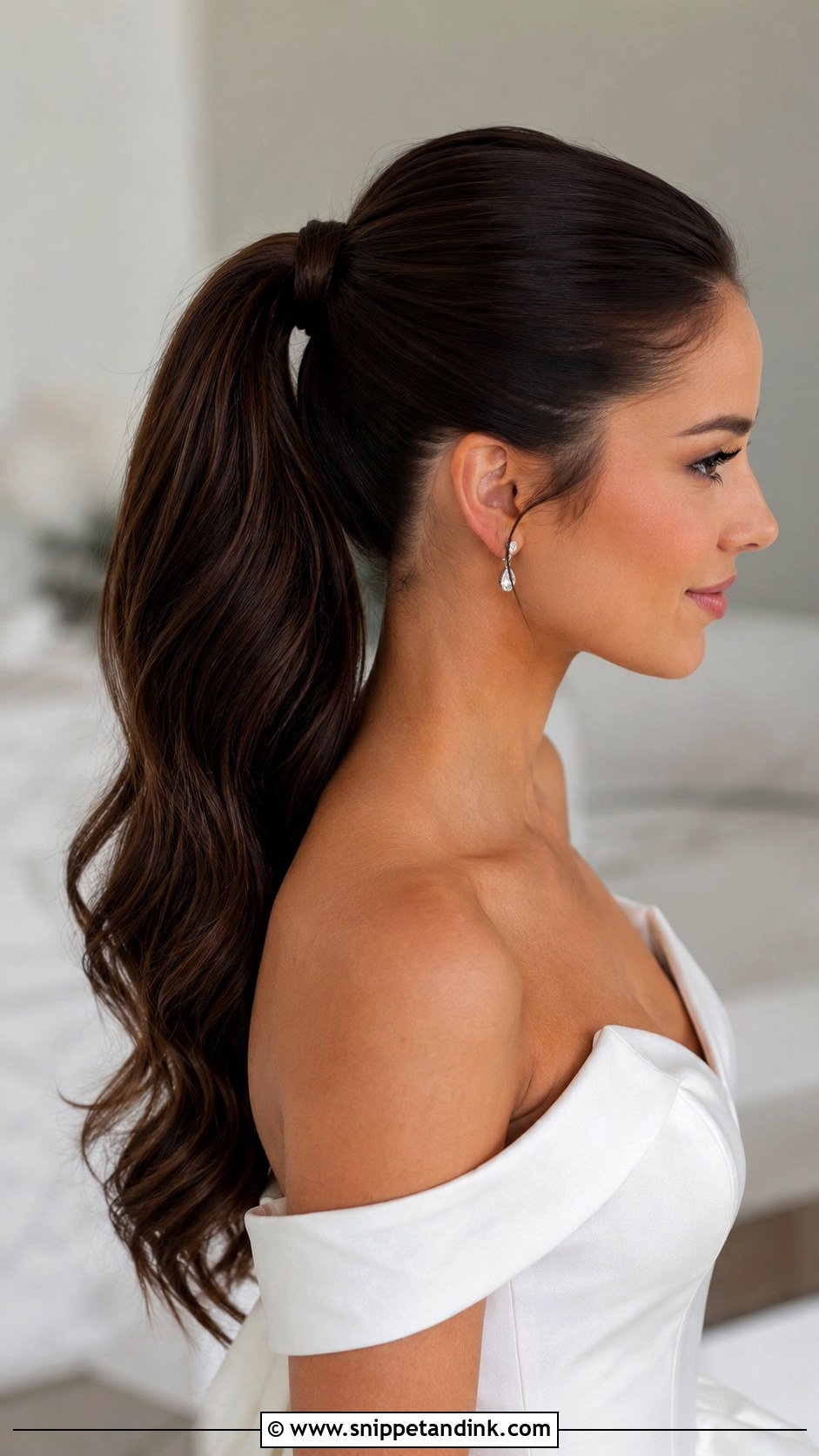 Sleek High Ponytail - Snippet and Ink - 30 Wedding Hair Ideas