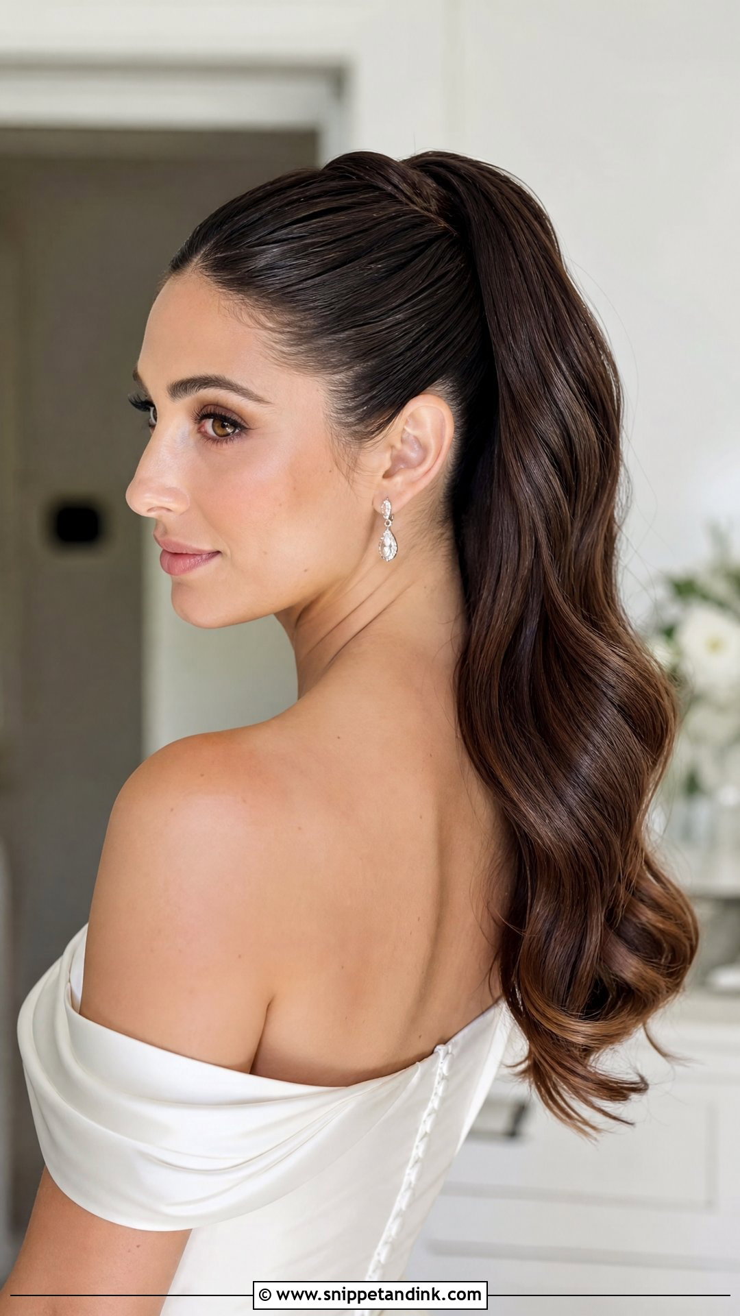 Sleek High Ponytail Wedding Hair - Snippet and Ink - 20 Ariana Grande Wedding Hair Ideas