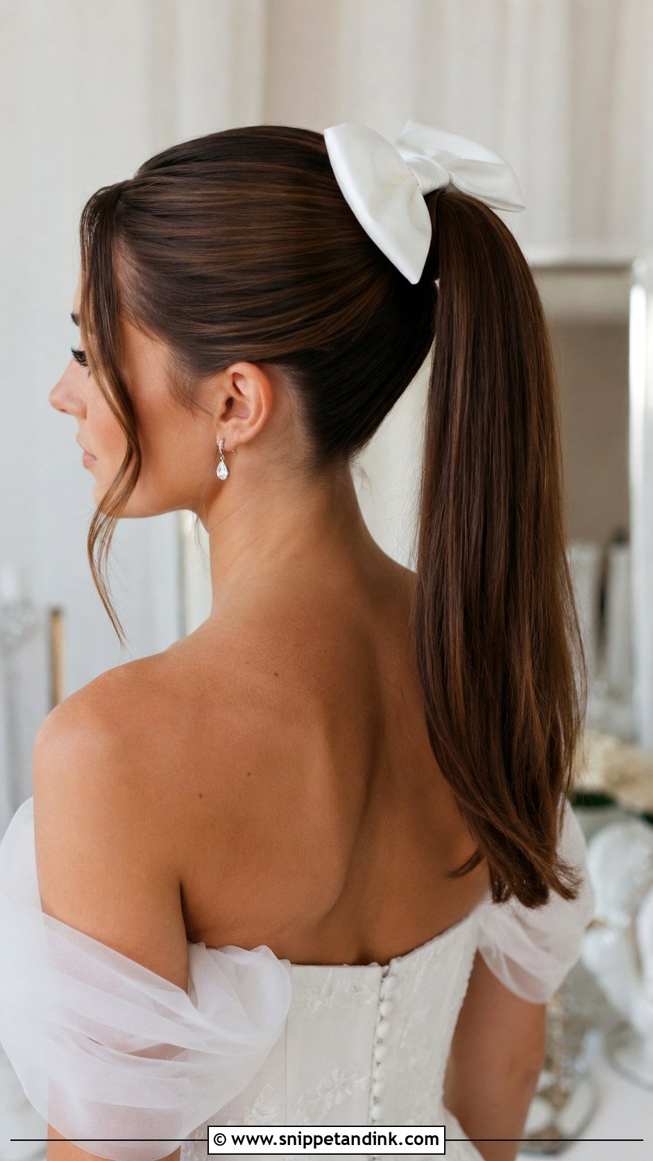 Sleek High Ponytail With Extensions - Snippet and Ink - 25 High Ponytail Wedding Hairstyles