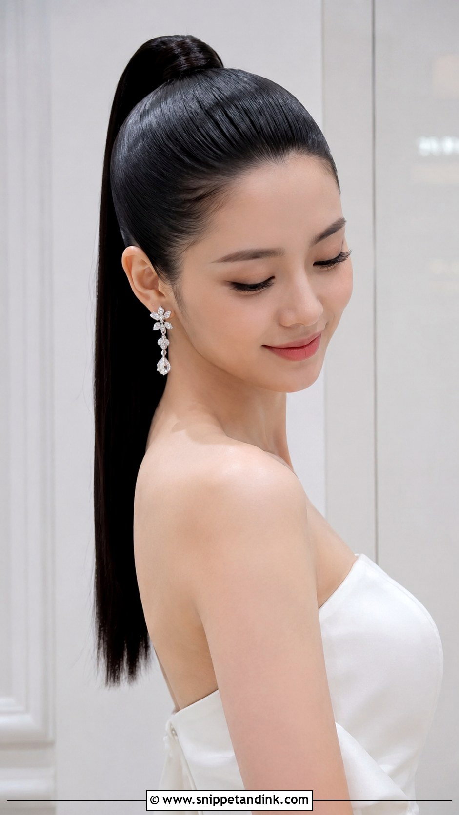 Sleek High Ponytail With Gel - Snippet and Ink - 25 Bridal High Ponytail Ideas