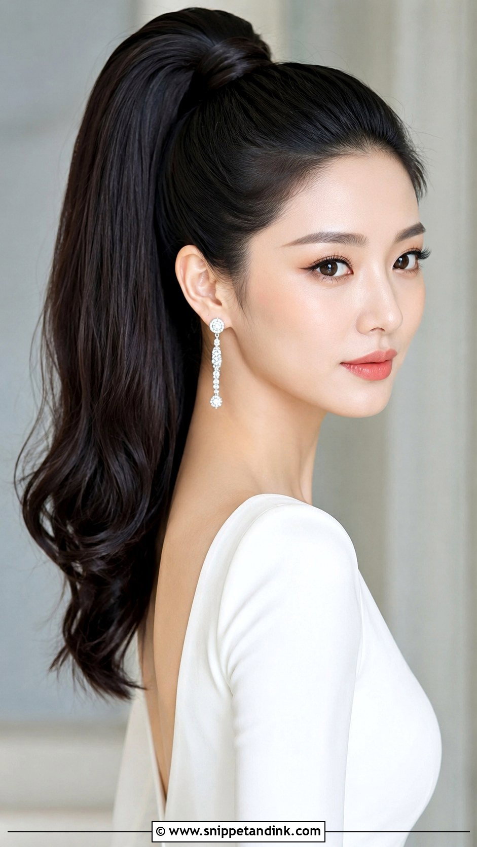 Sleek High Ponytail With Volume - Snippet and Ink - 25 Asian Wedding Hair Ideas