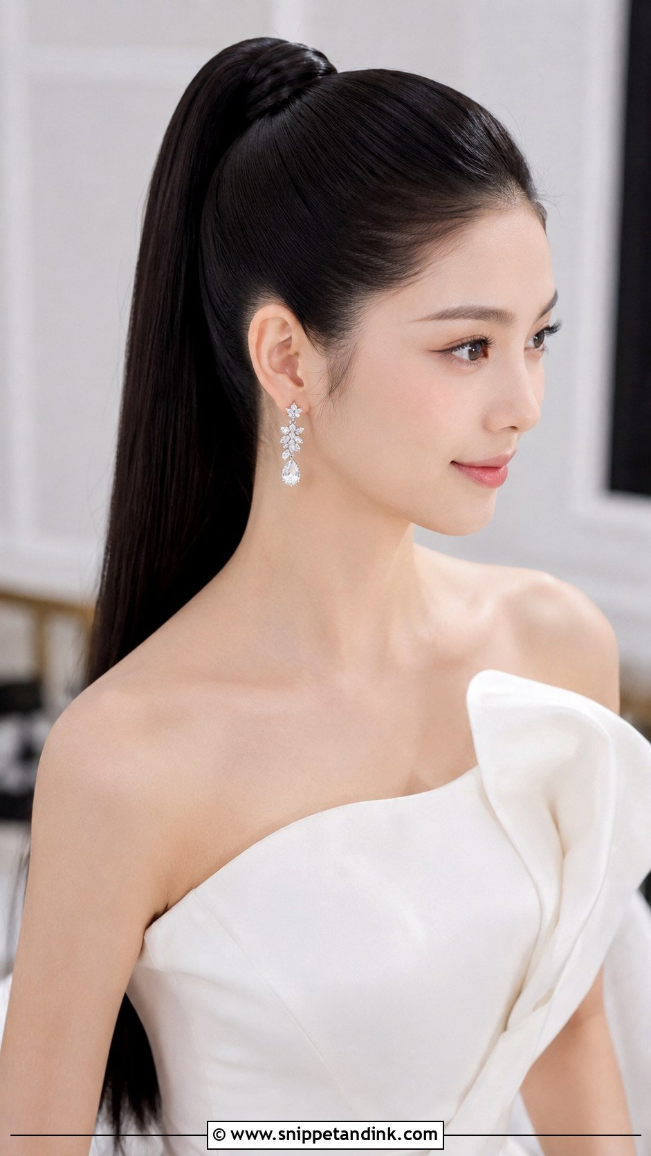 Sleek High Ponytail for Bride - Snippet and Ink - 25 Pony Hairstyles for Wedding