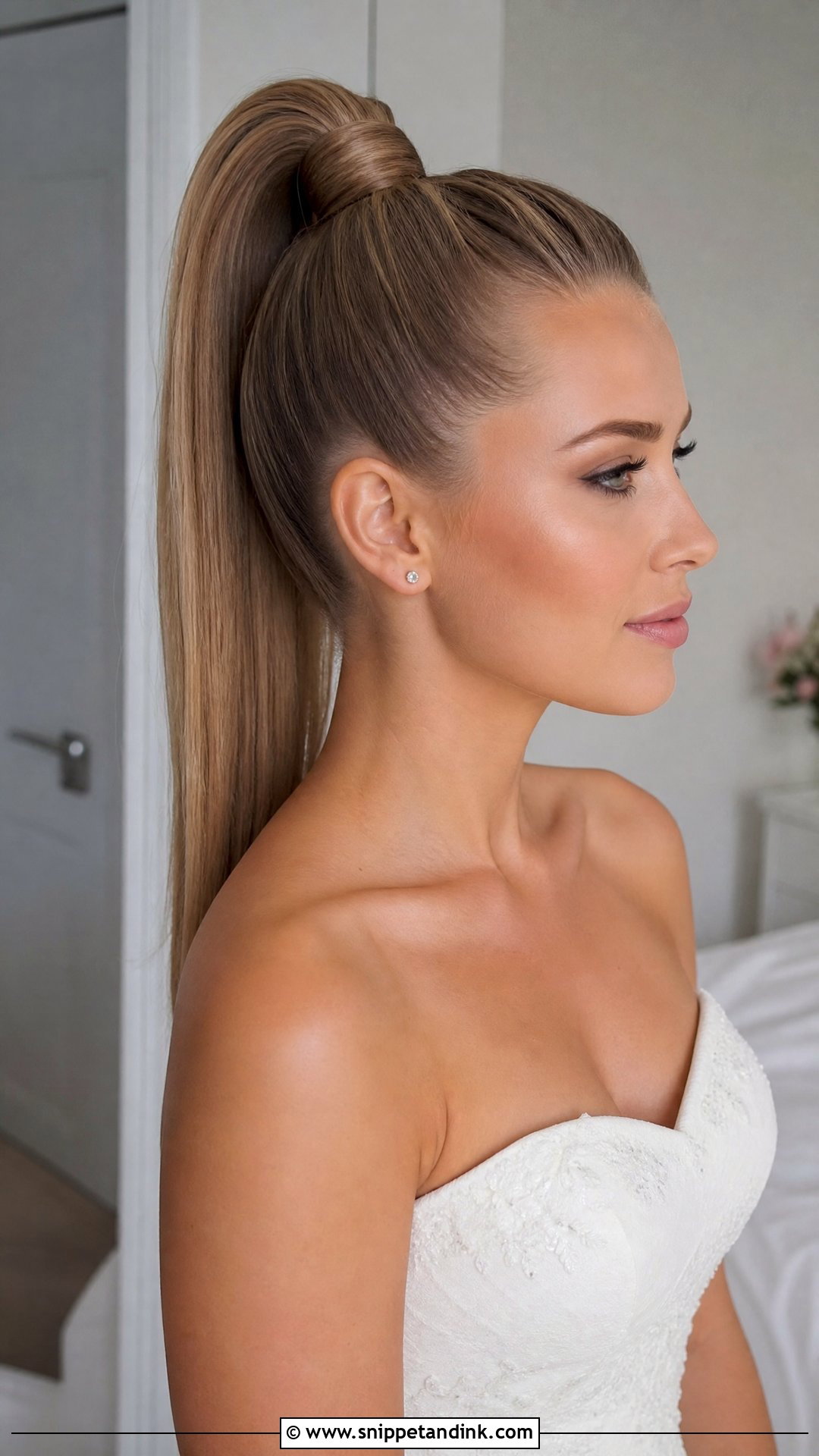 Sleek High Ponytail for Brides - Snippet and Ink - 20 High Pony Wedding Ideas