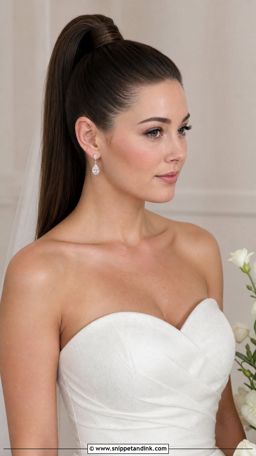 Sleek High Ponytail for Wedding - Snippet and Ink - 20 High Ponytail Hairstyles for Wedding
