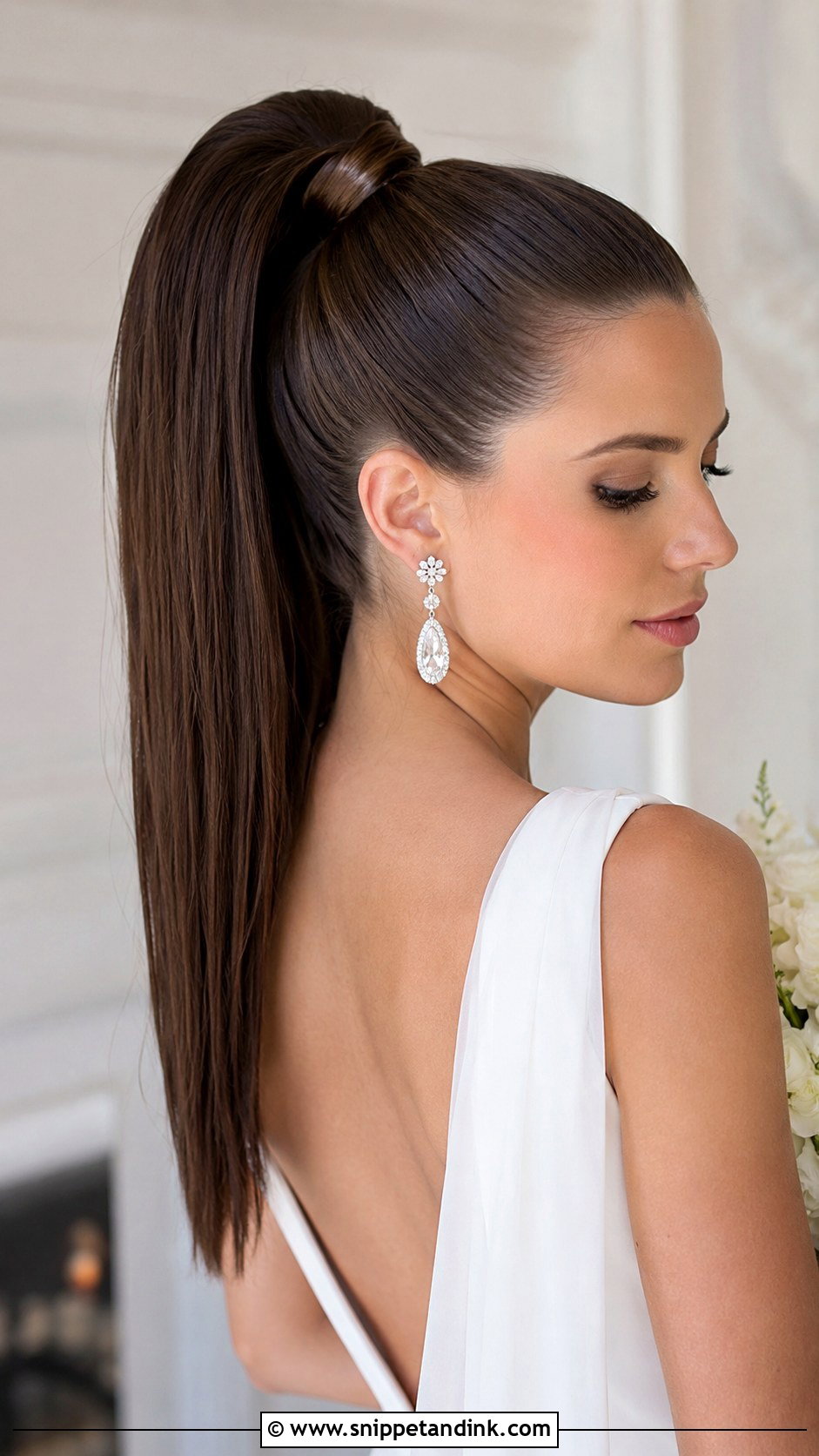 Sleek High Ponytail for Weddings - Snippet and Ink - 20 Best Wedding Hairstyles for Long Hair