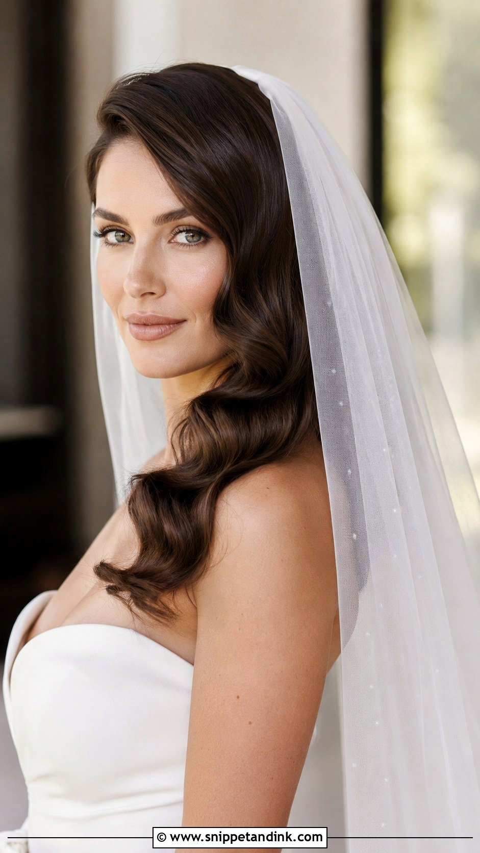 Sleek Hollywood Waves With Drop Veil - Snippet and Ink - 30 Hollywood Waves with Veil