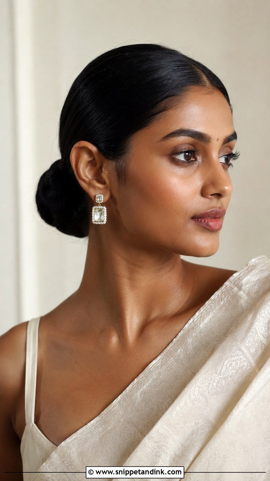 Sleek Indian Low Bun - Snippet and Ink - 20 Indian Hair Bun for Wedding Ideas