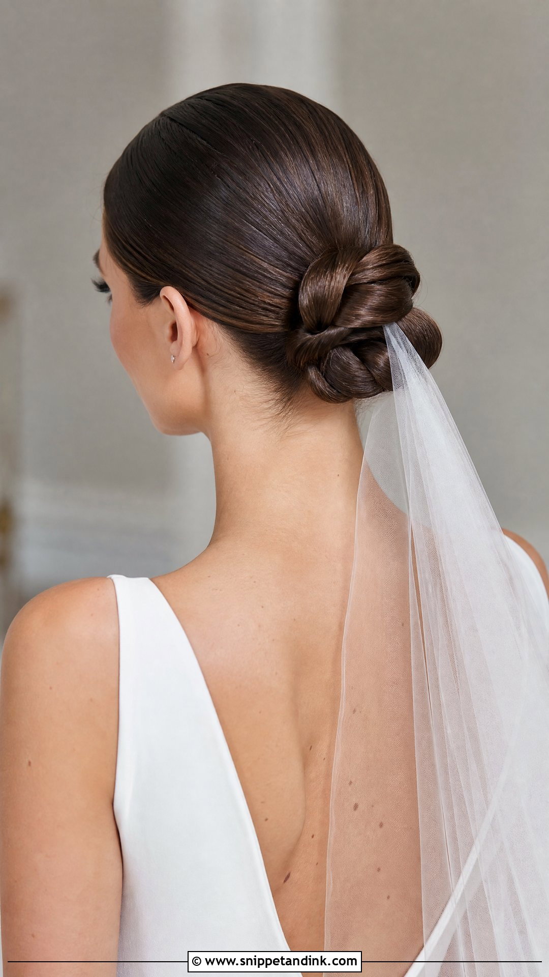 Sleek Knotted Bun - Snippet and Ink - 25 Bridal Hair Bun Ideas