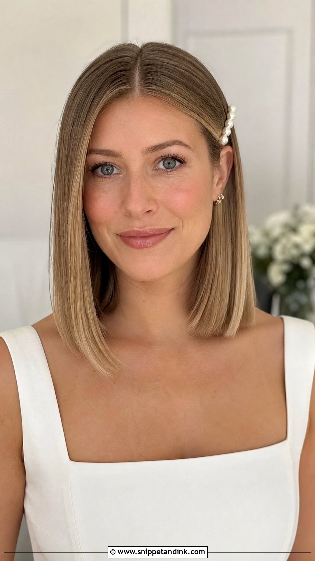 Sleek Lob Wedding Hairstyle - Snippet and Ink - 20 Sleek Hairstyles for Wedding