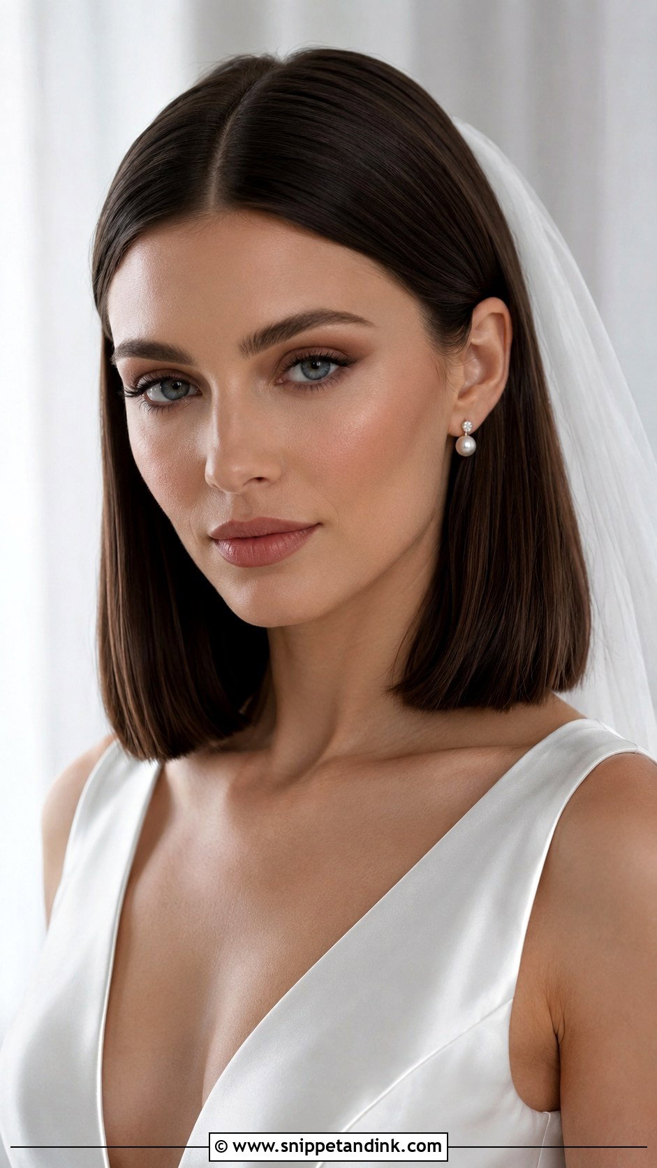 Sleek Long Bob Wedding Hairstyle - Snippet and Ink - 15 Long Bob Hairstyles for Wedding