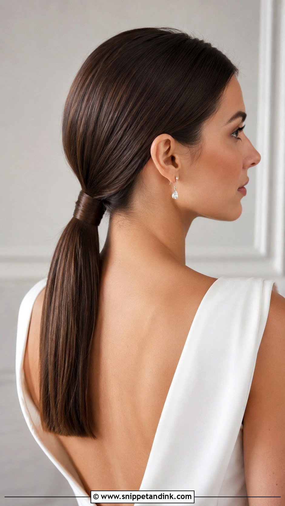 Sleek Low Bridal Ponytail - Snippet and Ink - 25 Wedding Hairdos