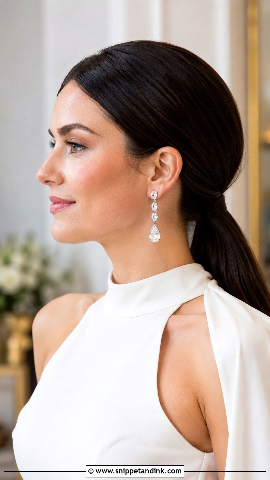 Sleek Low Bridal Ponytail - Snippet and Ink - 30 Wedding Day Hair Ideas