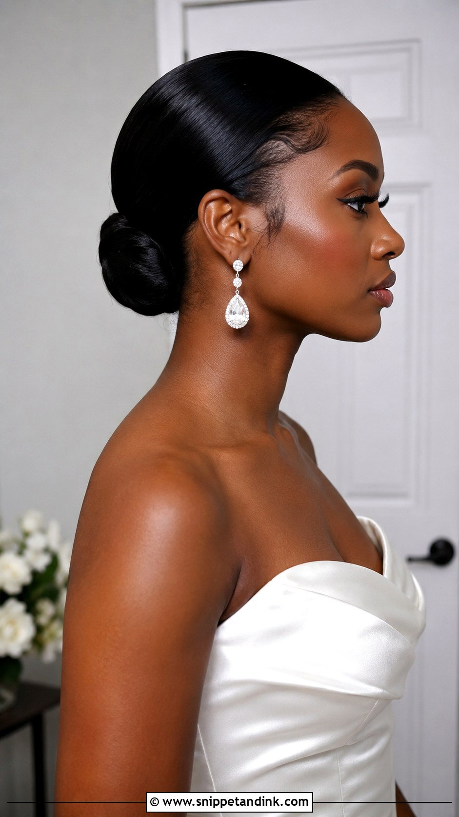 Sleek Low Bun - Snippet and Ink - 20 Black Hair Wedding Hairstyles