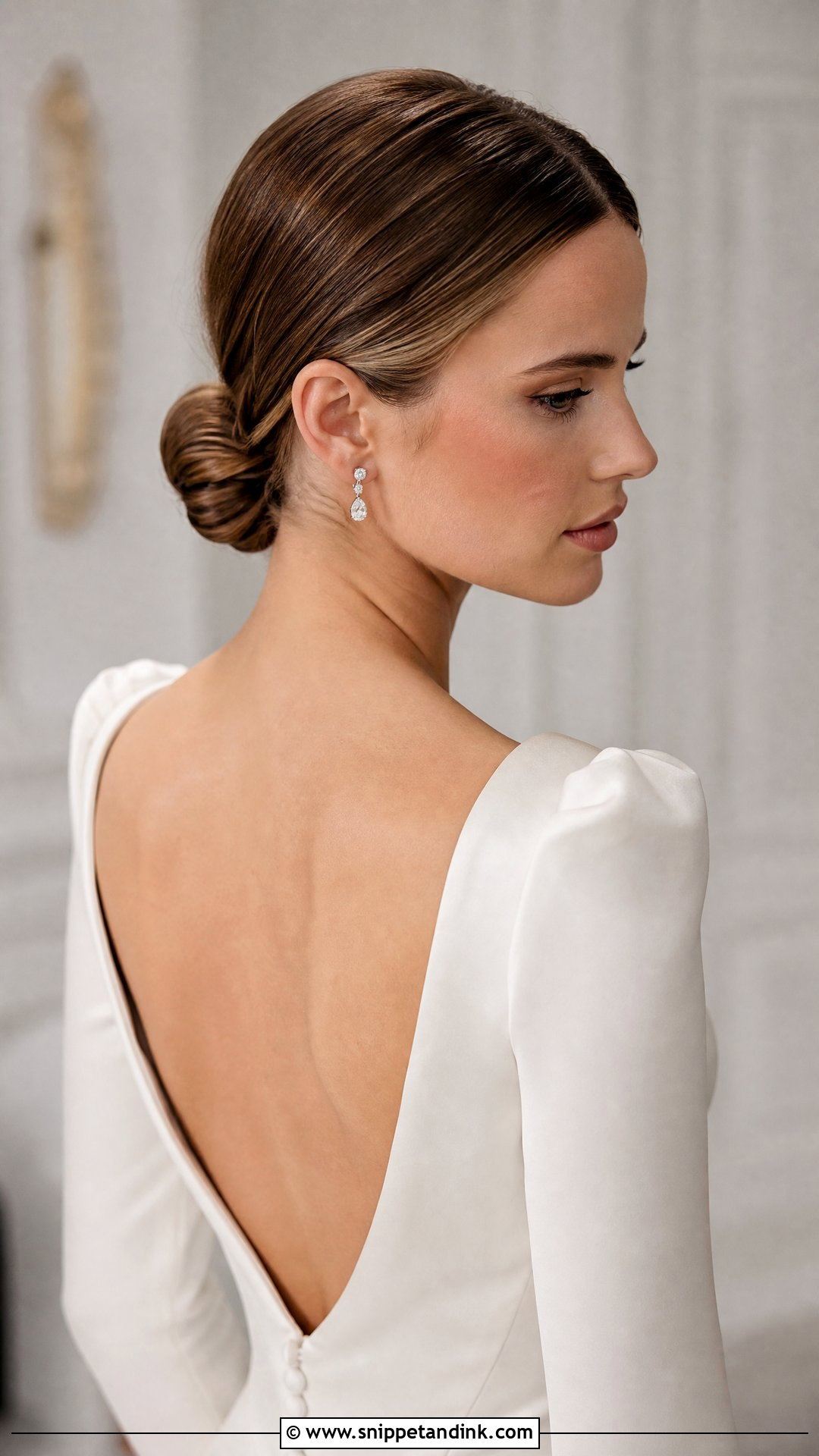 Sleek Low Bun - Snippet and Ink - 20 Minimal Wedding Hairstyle Ideas