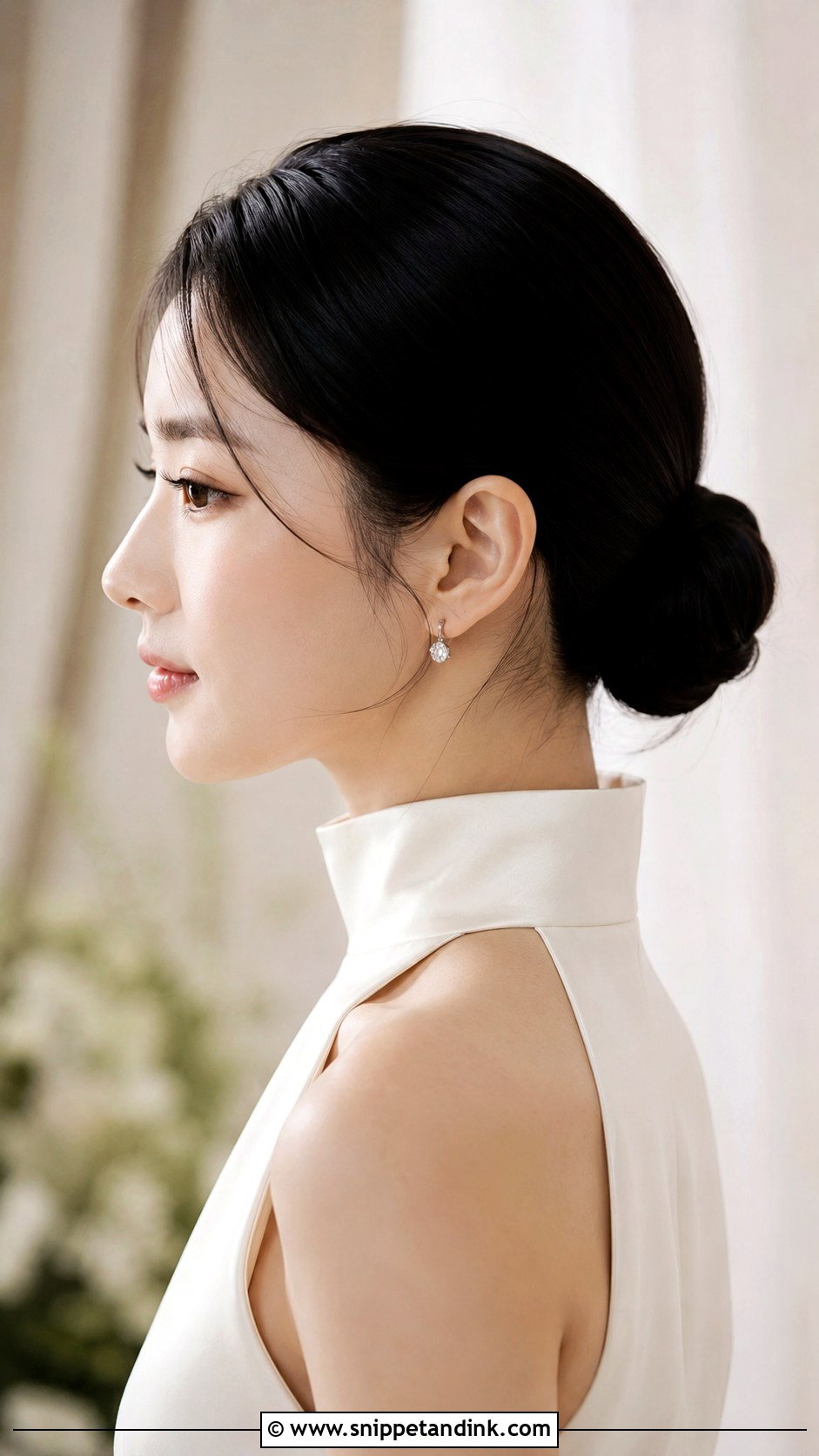 Sleek Low Bun - Snippet and Ink - 20 Bridal Guest Hairstyles