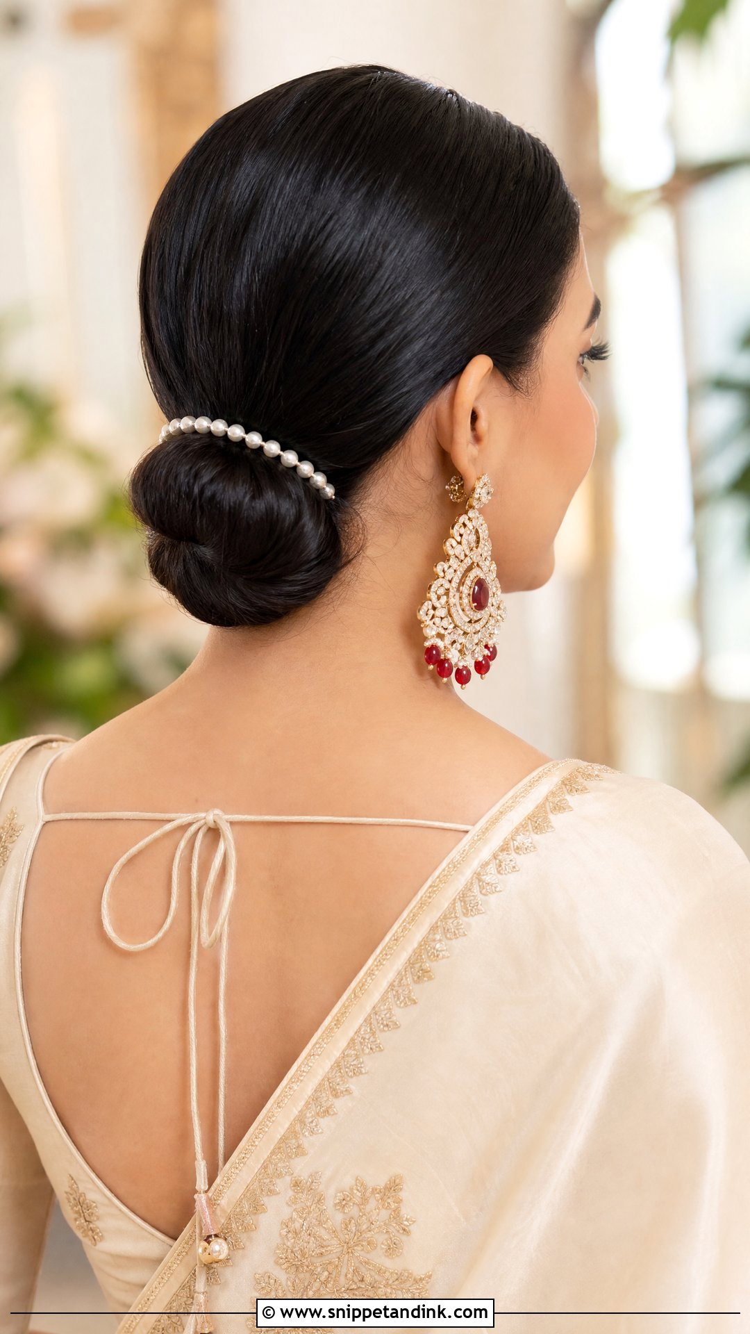Sleek Low Bun - Snippet and Ink - 20 Roka Hairstyle for Bride Ideas