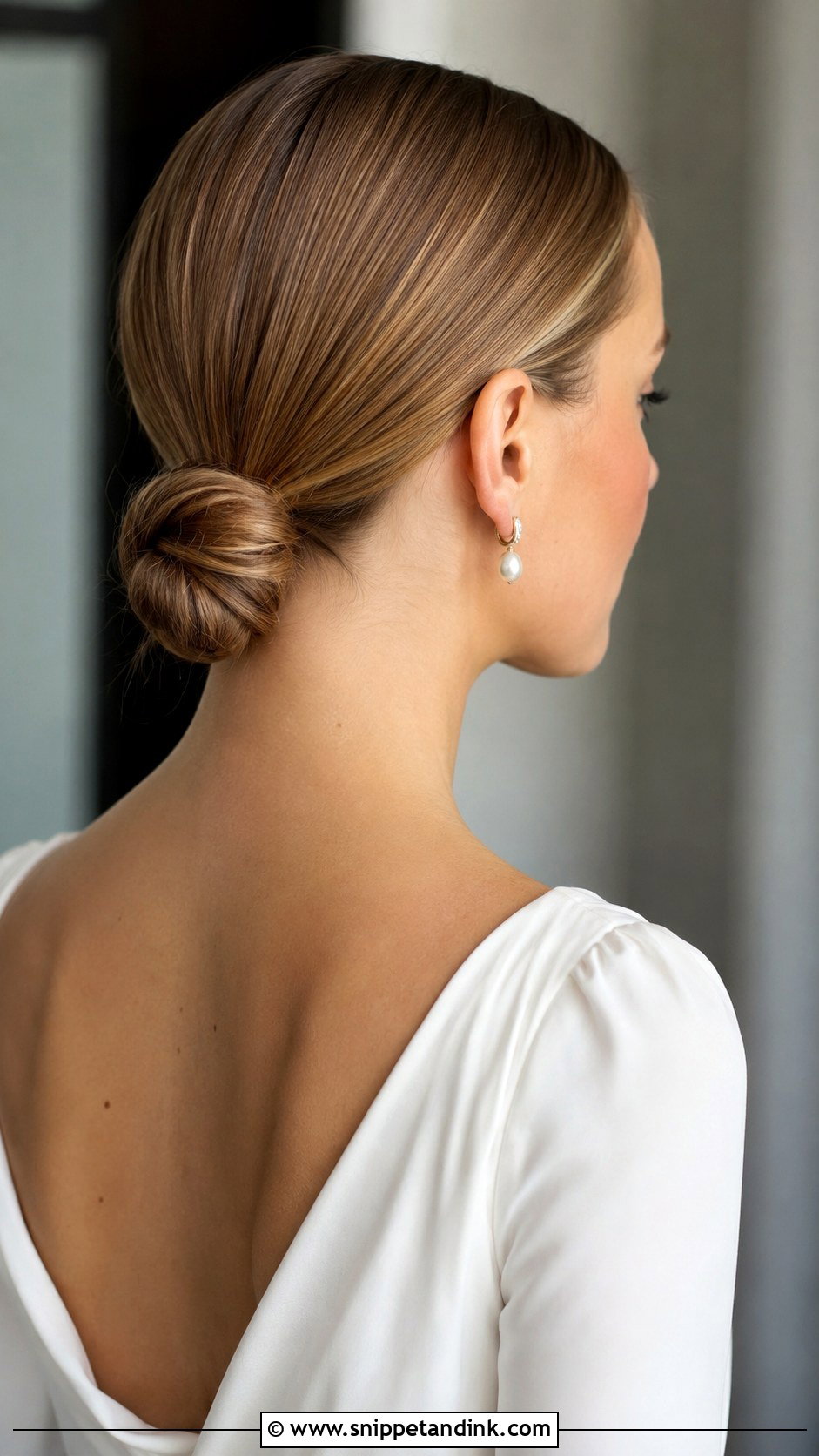 Sleek Low Bun - Snippet and Ink - 25 Modern Bridal Hair Ideas