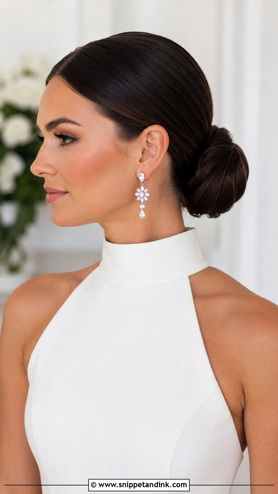 Sleek Low Bun - Snippet and Ink - 20 Bridal Long Hairstyles