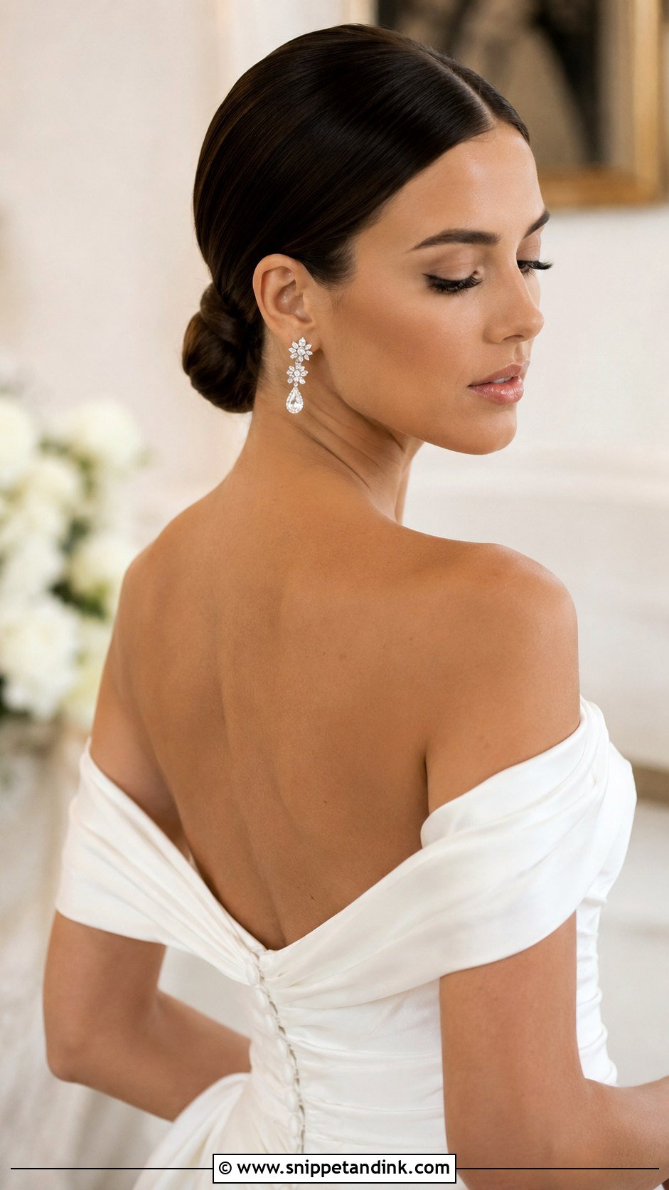 Sleek Low Bun - Snippet and Ink - 30 Wedding Hair Ideas