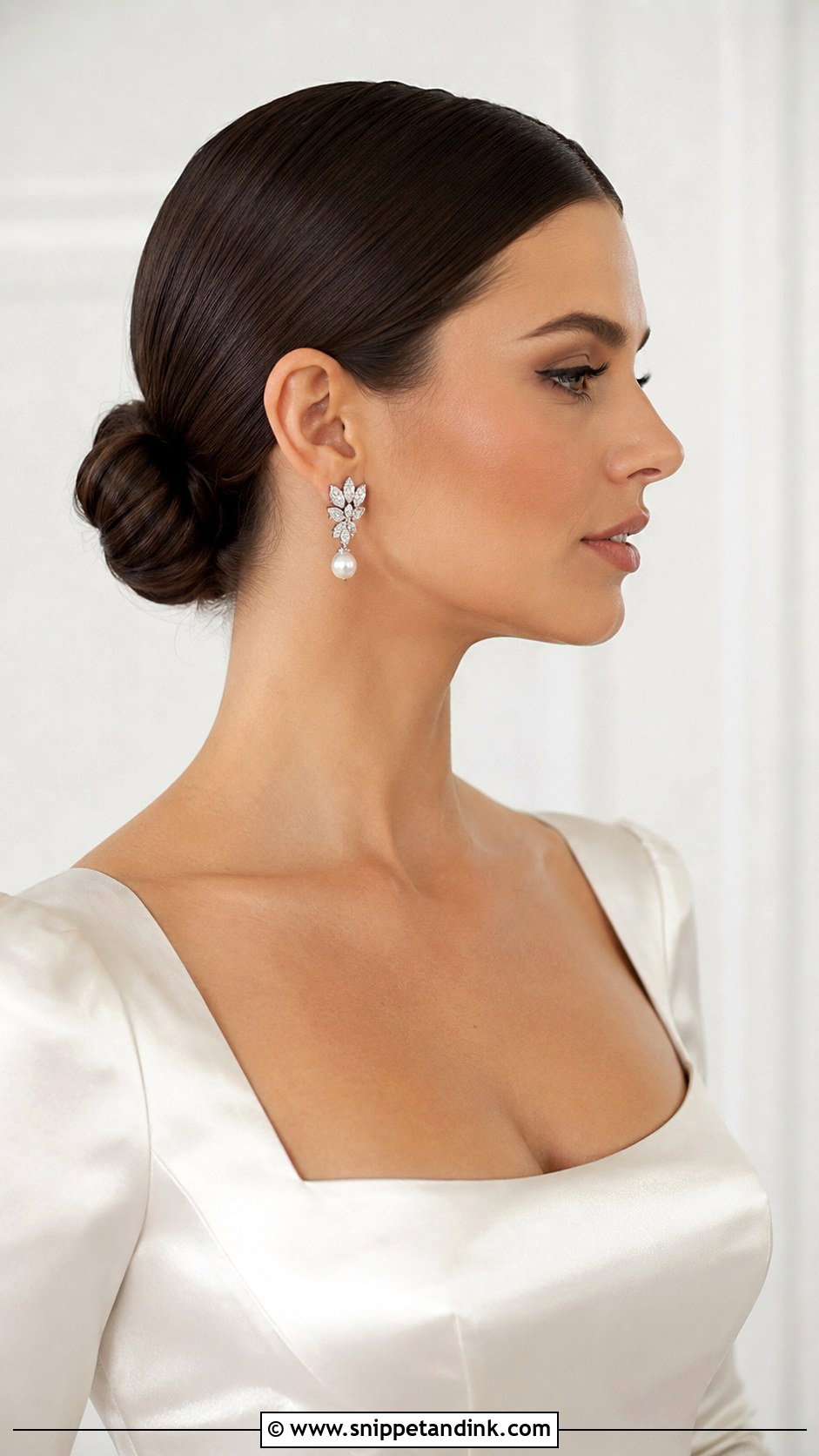 Sleek Low Bun - Snippet and Ink - 35 Simple Wedding Hairstyles