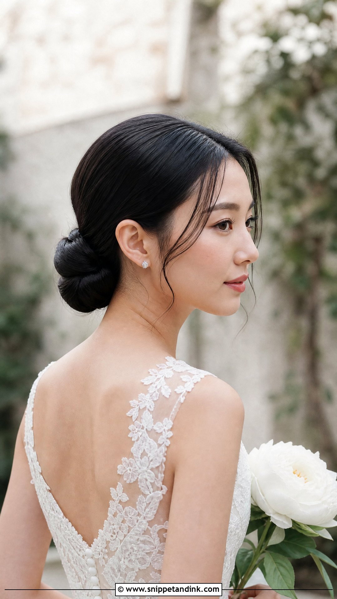 Sleek Low Bun - Snippet and Ink - 20 Country Wedding Hairstyles