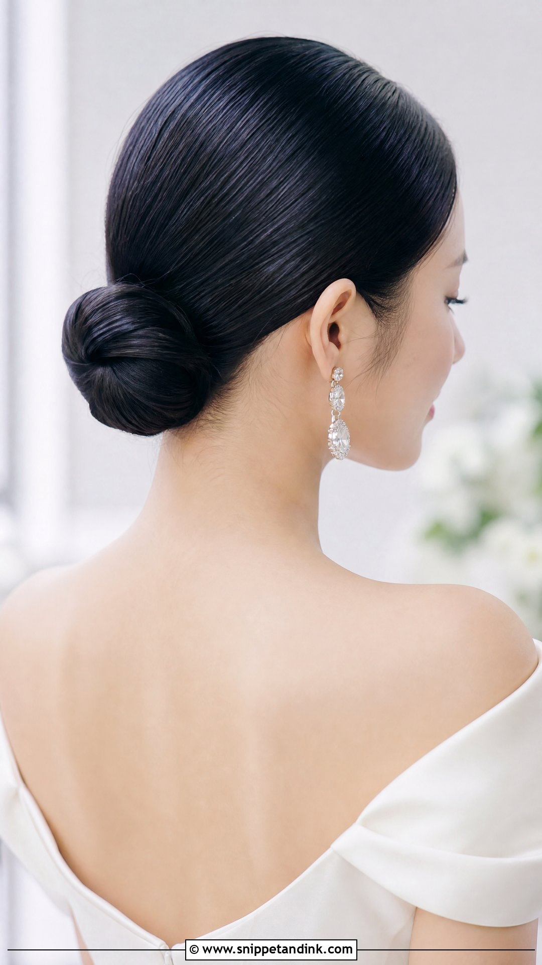 Sleek Low Bun Blowout - Snippet and Ink - 30 Bridal Blowout Hair Ideas