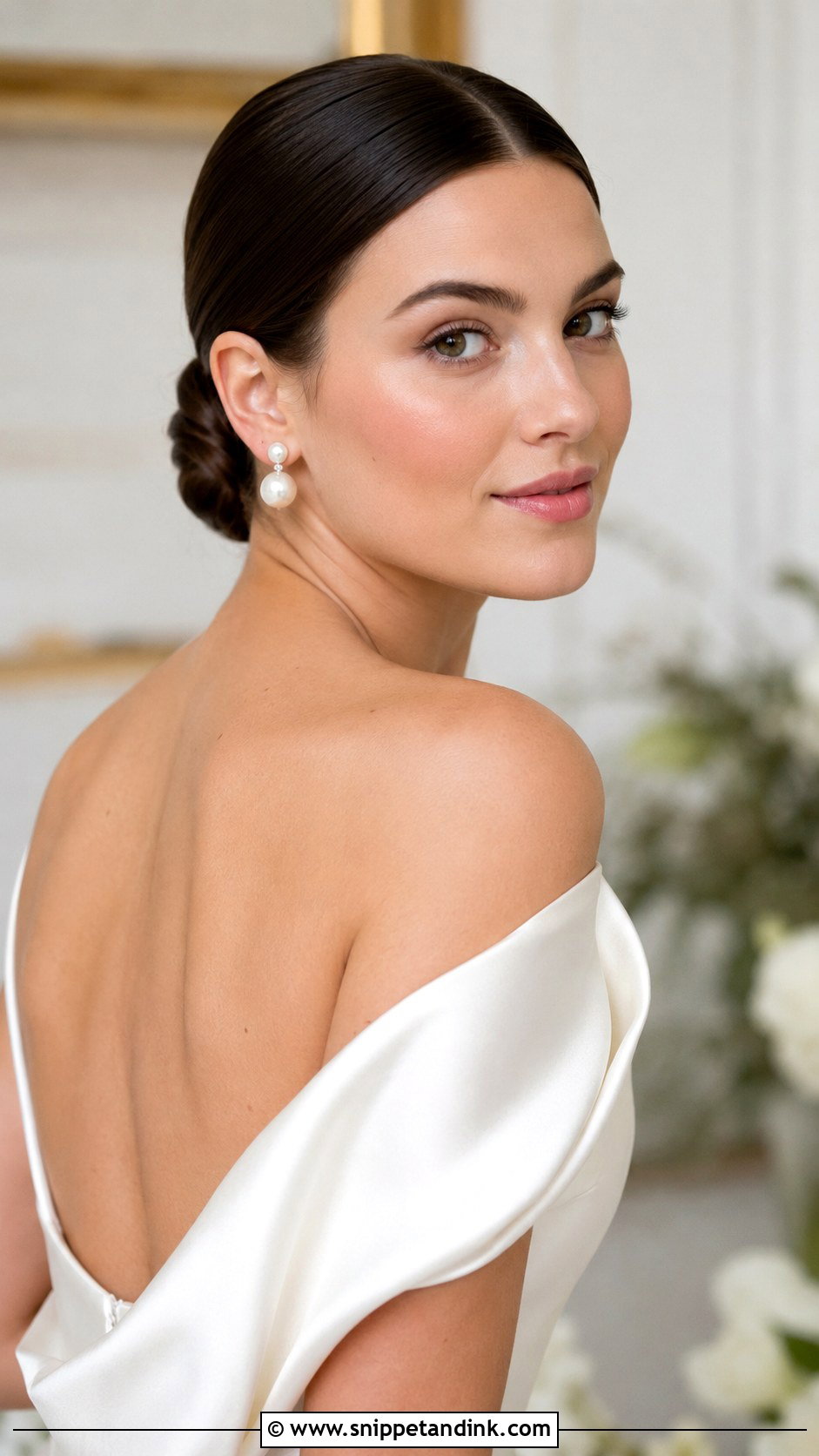 Sleek Low Bun Bridal Hair - Snippet and Ink - 20 Simple Bride Hair Ideas