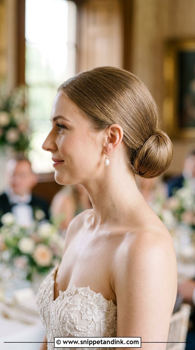 Sleek Low Bun Bridal Wig - Snippet and Ink - 20 Bridal Wig Hairstyles