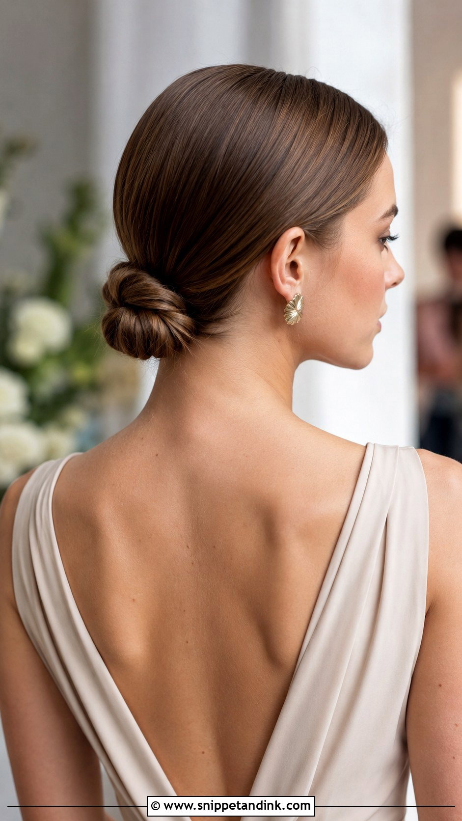 Sleek Low Bun Bridesmaid Hair - Snippet and Ink - 35 Bridesmaid Hair Ideas