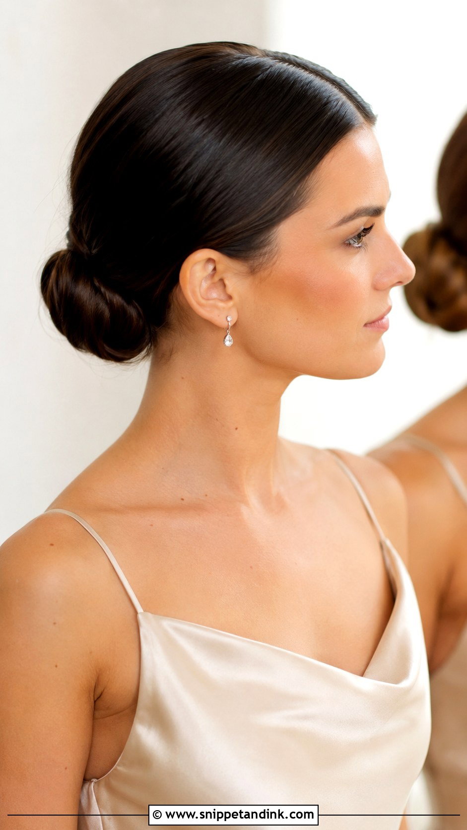 Sleek Low Bun Bridesmaid Updo - Snippet and Ink - 35 Bridesmaid Updo Hairstyles