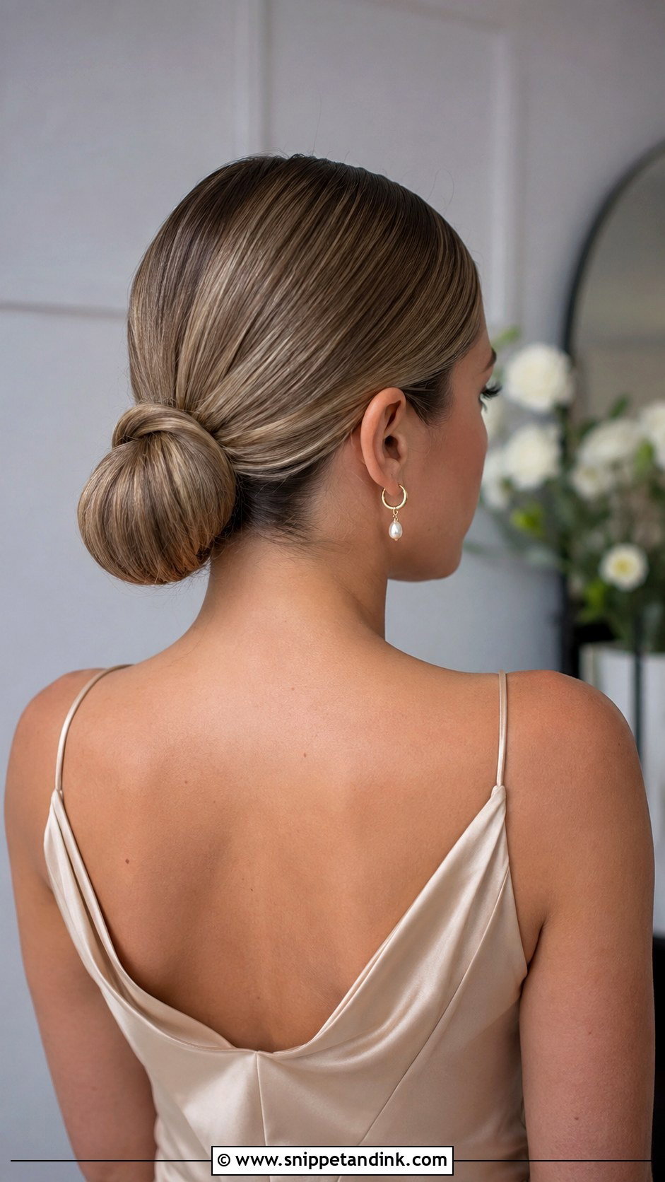 Sleek Low Bun Bridesmaid Updo - Snippet and Ink - 25 Bridesmaid Updos