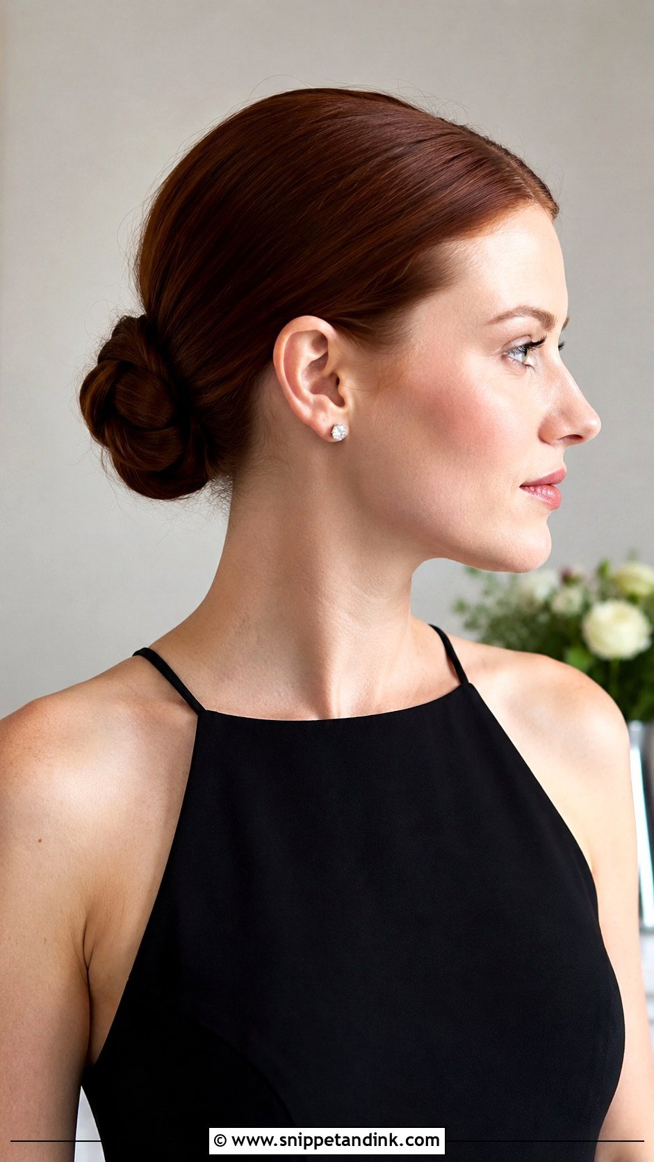 Sleek Low Bun Bridesmaid Updo For Medium Hair - Snippet and Ink - 20 Bridesmaids Updos for Medium Hair